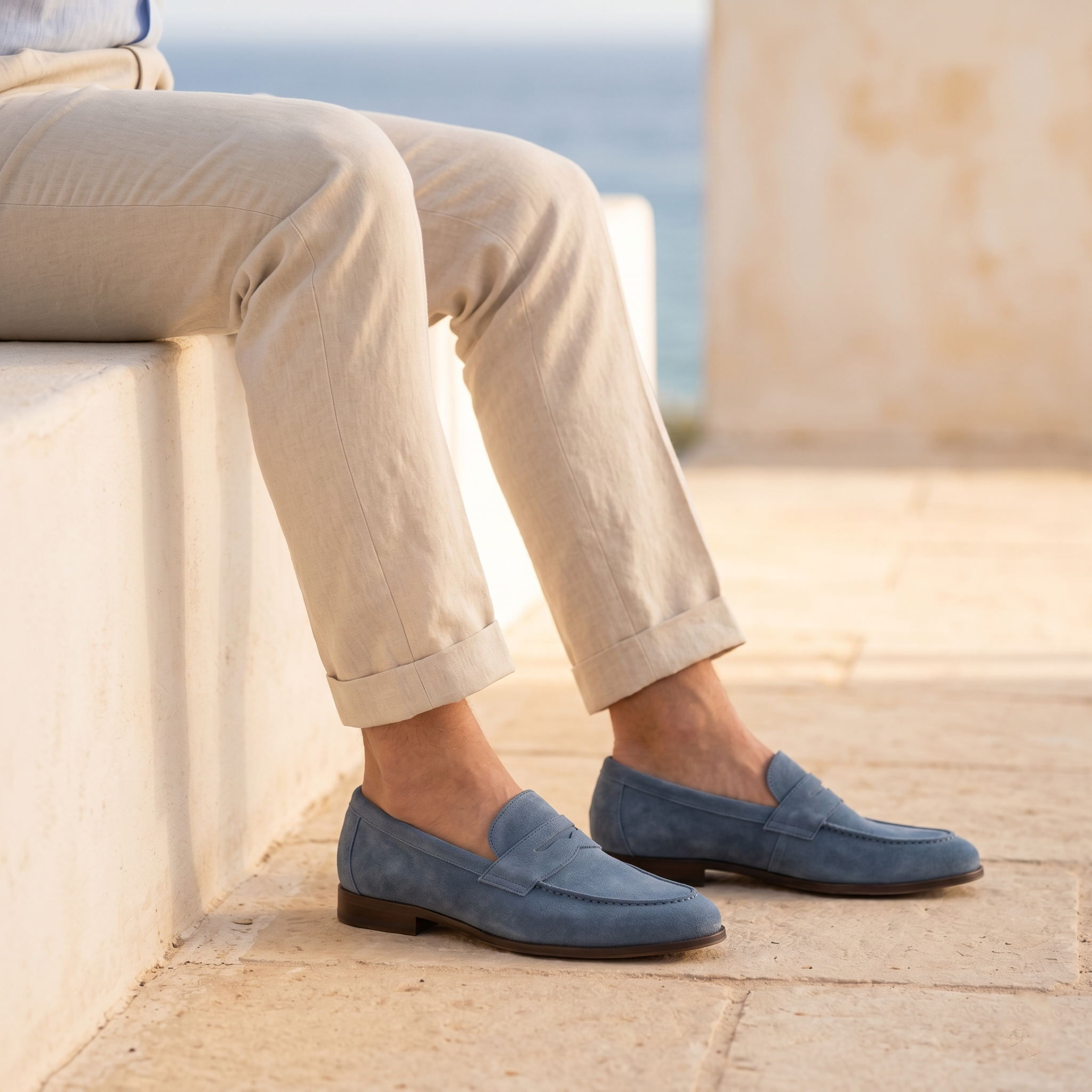 Men's Suede Slip On Smart Casual Penny Loafers
