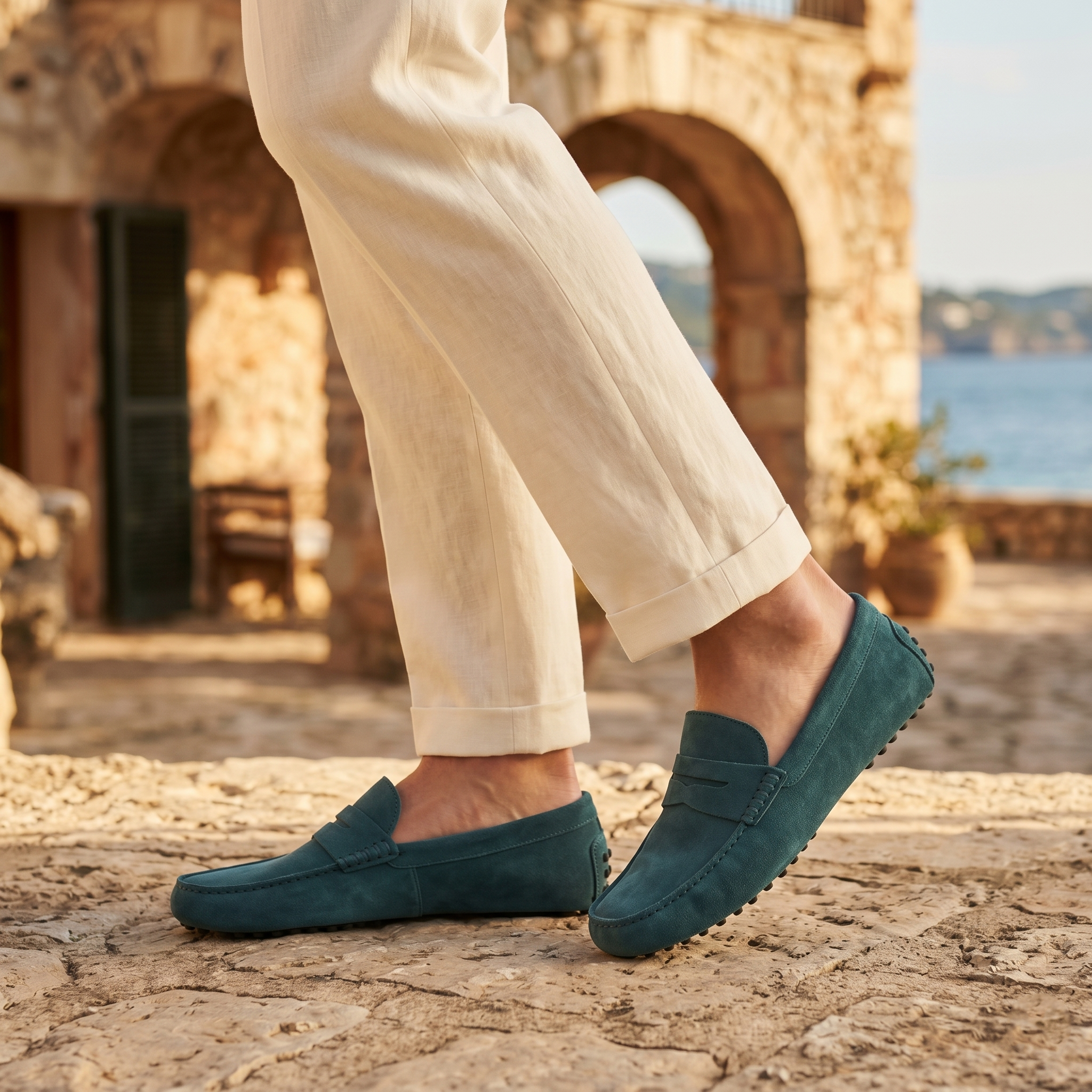 Men's Suede Moccasin Slip On Summer Penny Loafers