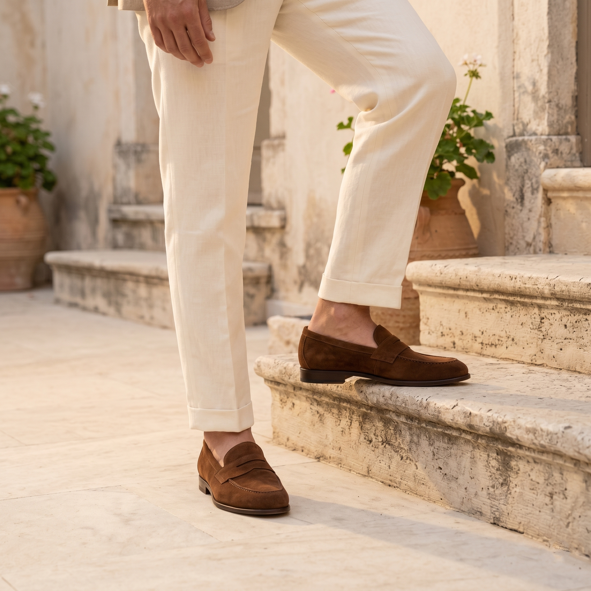 Men's Suede Slip On Smart Casual Penny Loafers