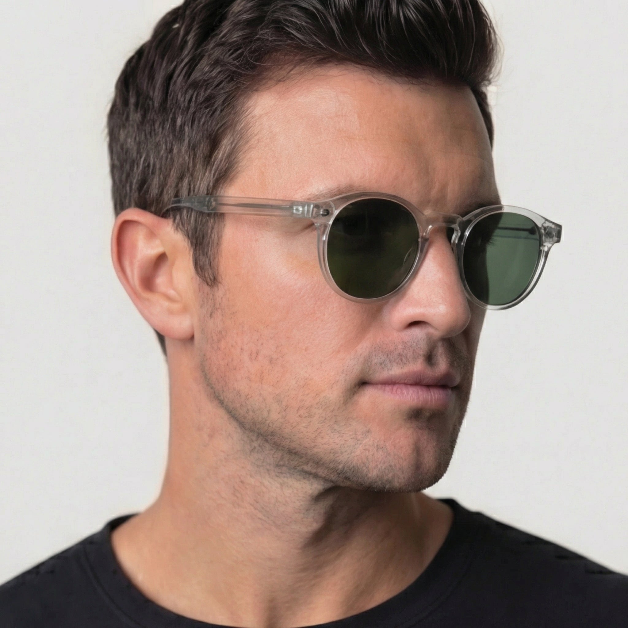 Men's Round Frame Polarised Sunglasses Retro Summer