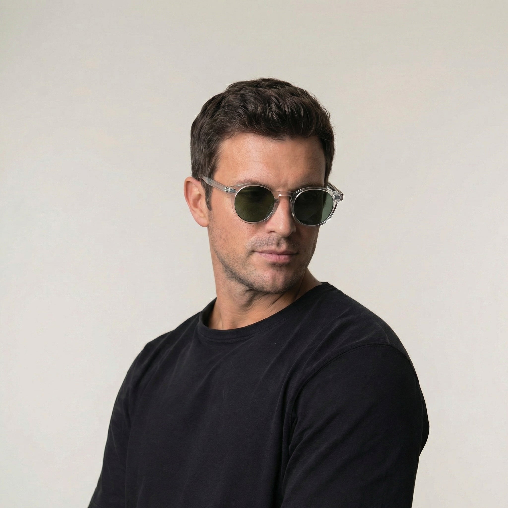 Men's Round Frame Polarised Sunglasses Retro Summer