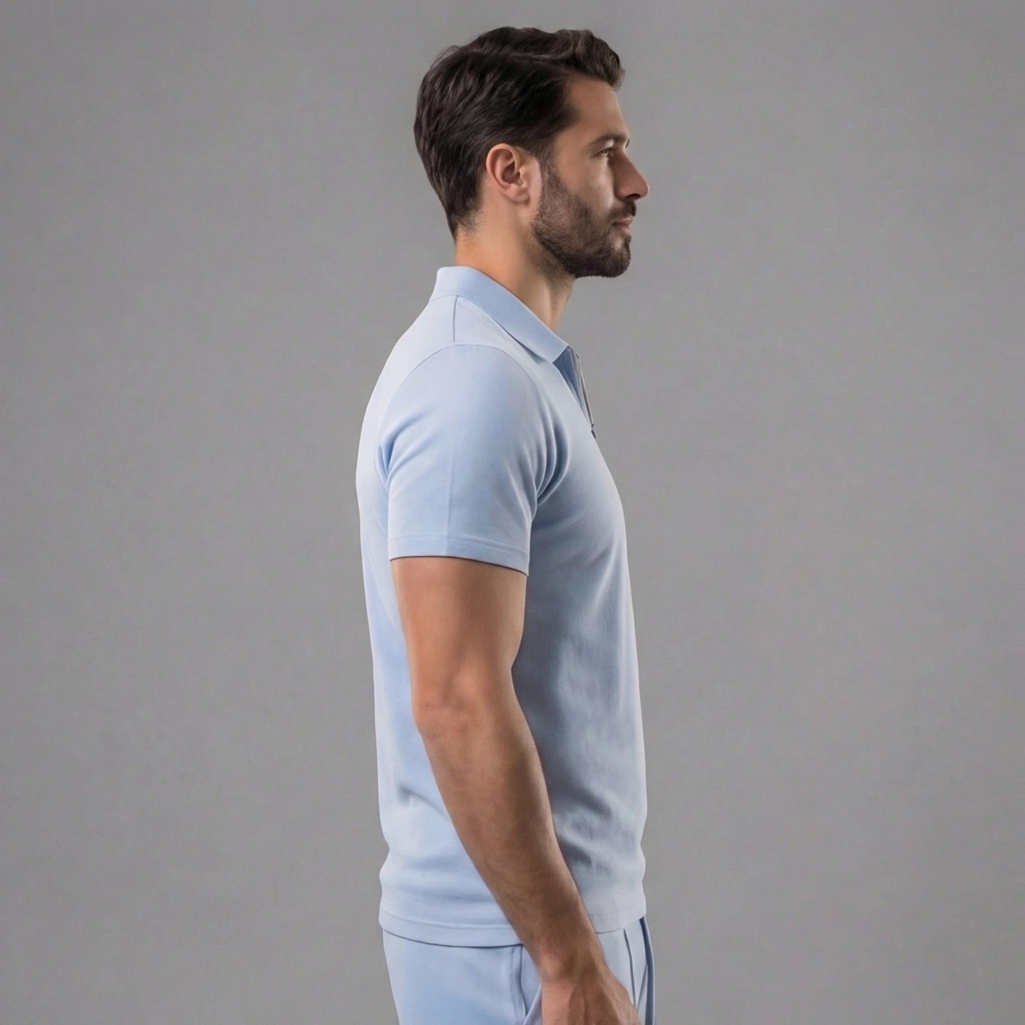 Men's Zip Polo Shirt Shorts Co-ord Set Summer