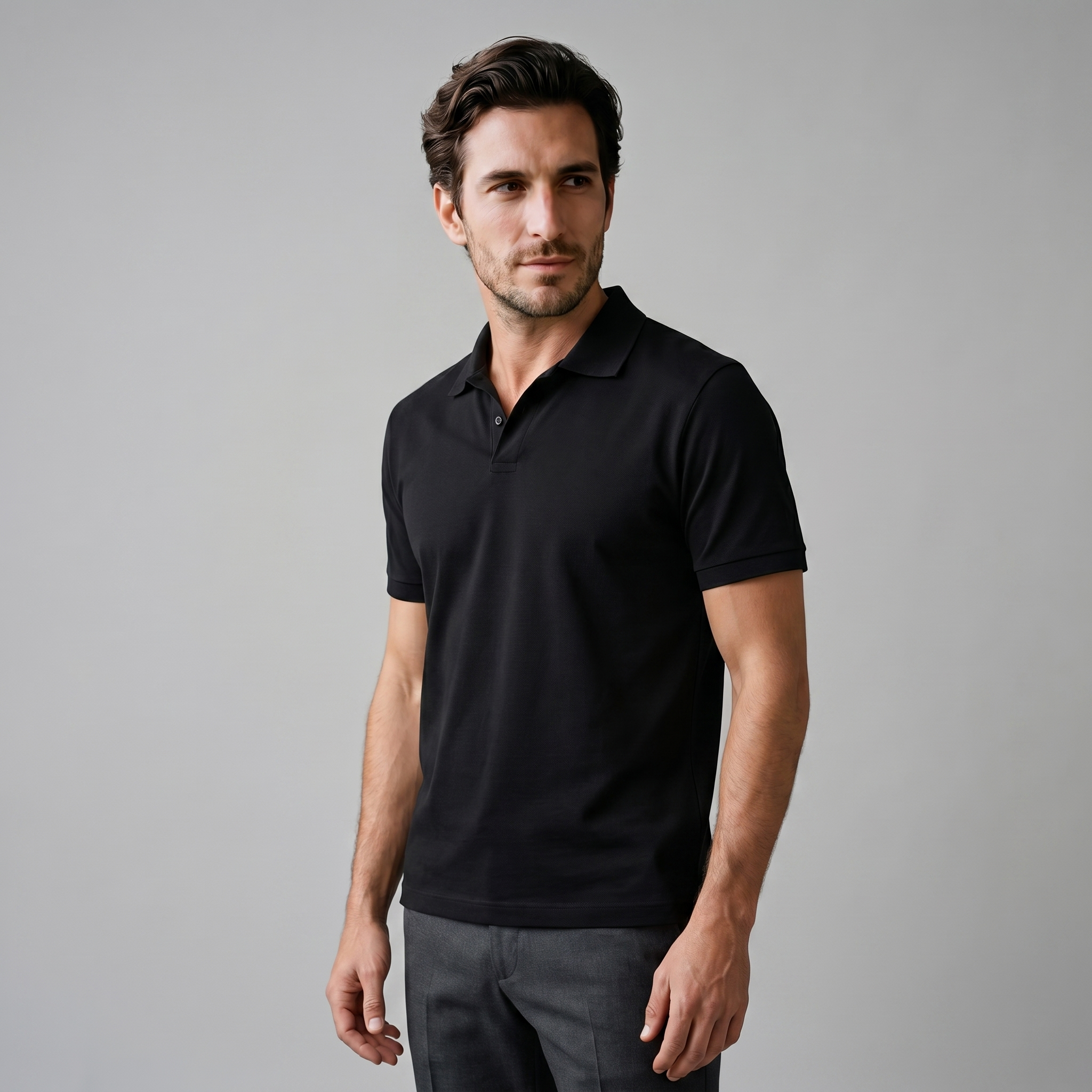 Men's Open Collar Polo Shirt Short Sleeve Summer