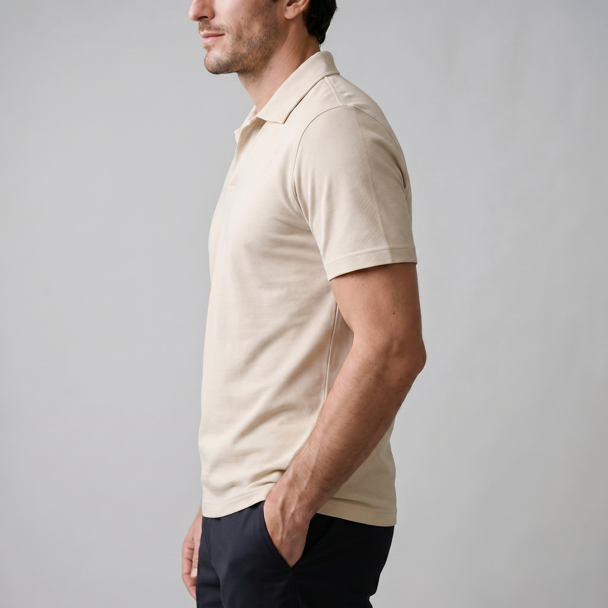 Men's Open Collar Polo Shirt Short Sleeve Summer