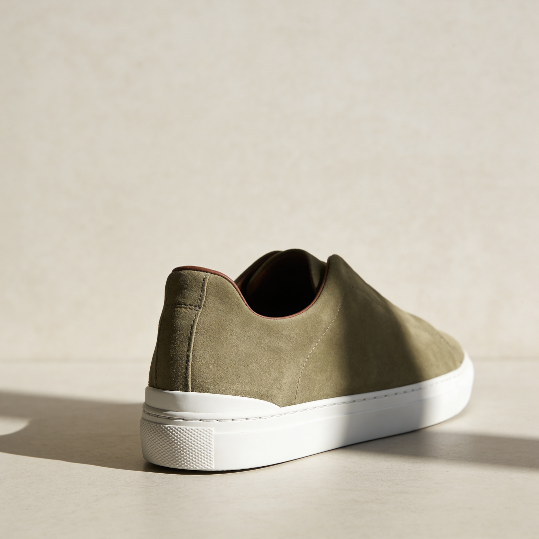 Men's Suede Slip On Trainers Elastic Strap Smart Casual