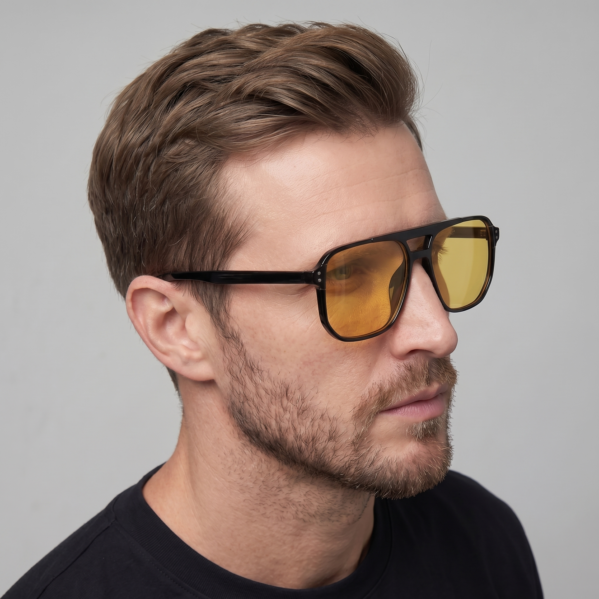 Men's Oversized Square Flat Top Sunglasses Tinted Lens