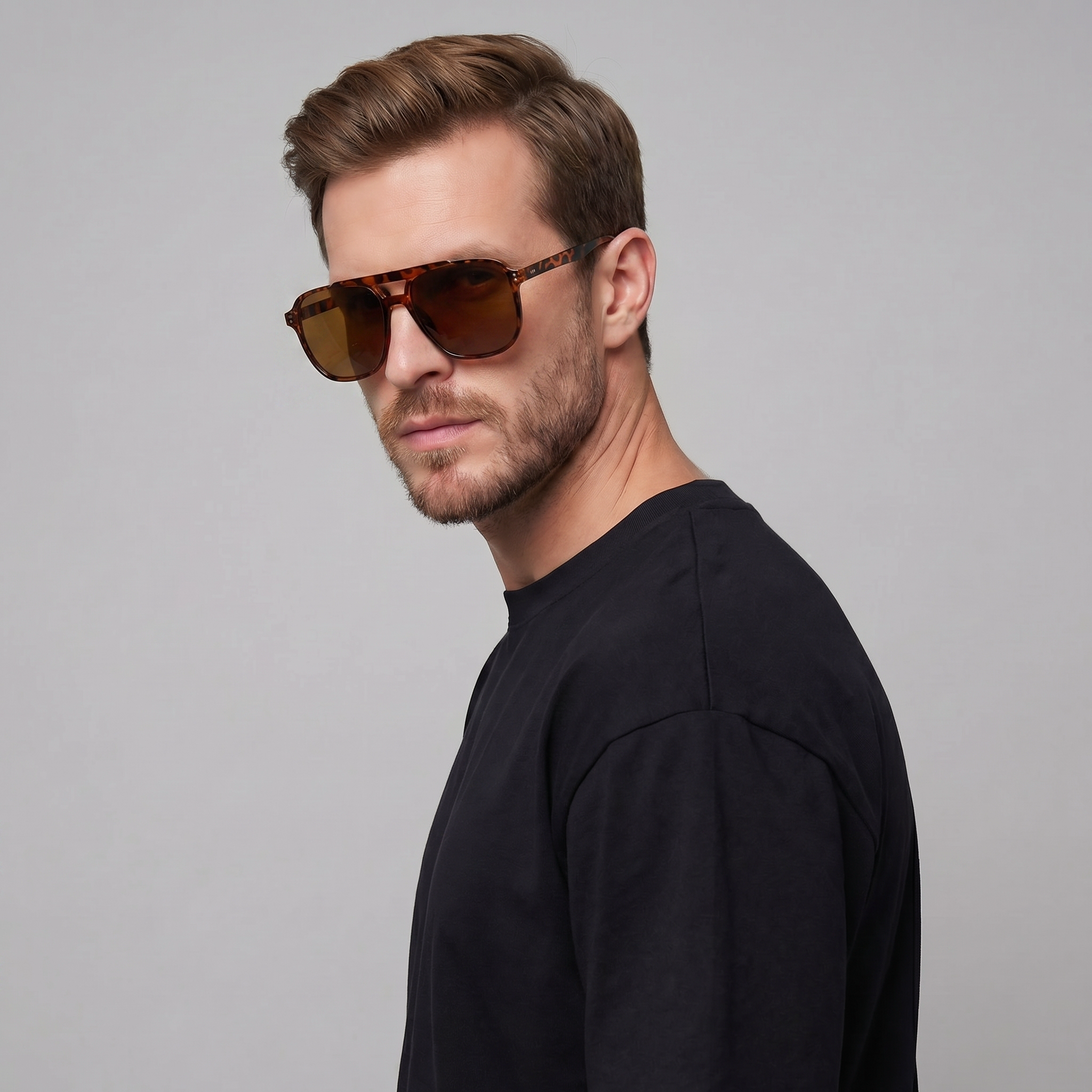 Men's Oversized Square Flat Top Sunglasses Tinted Lens