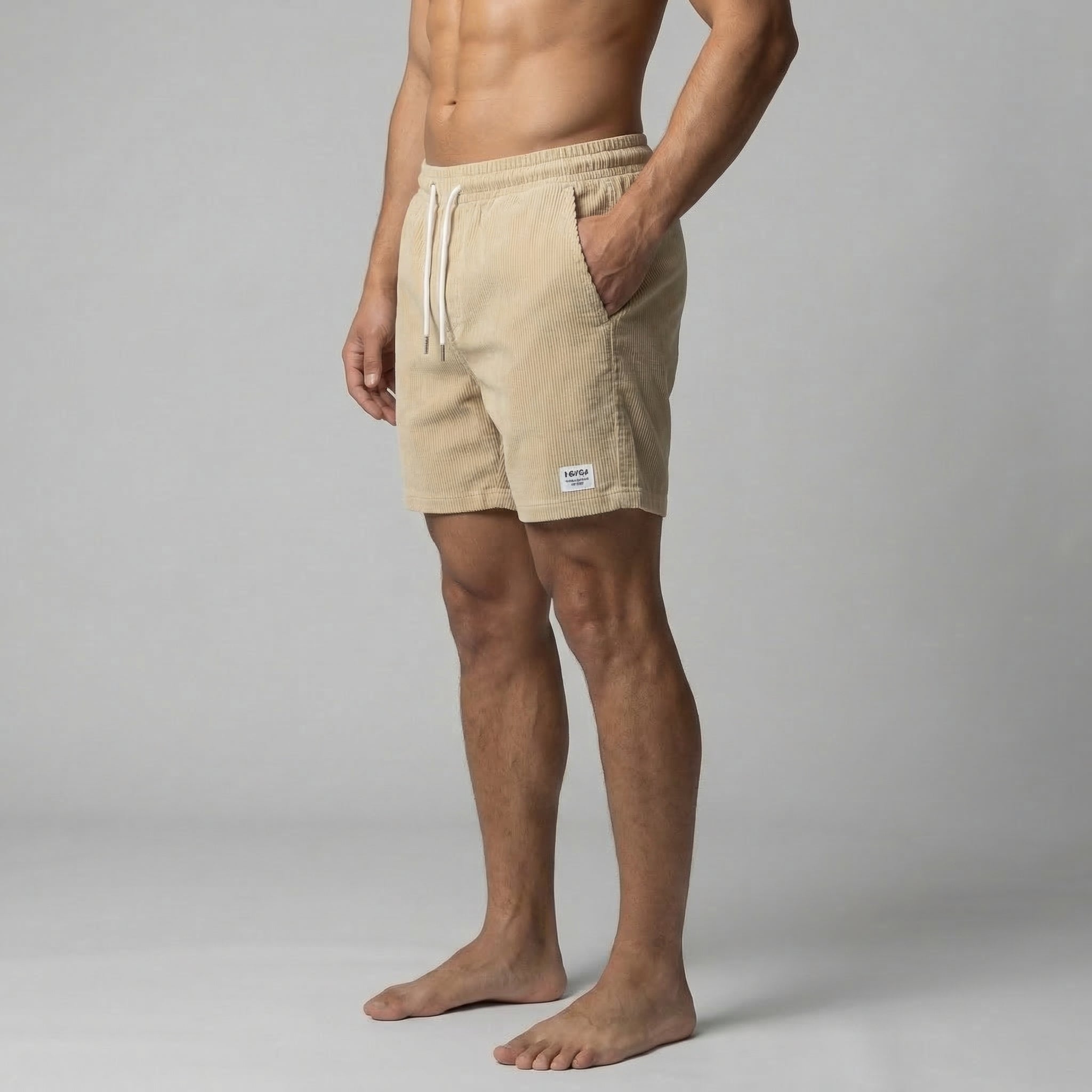 Men's Striped Drawstring Swim Shorts Summer Beach