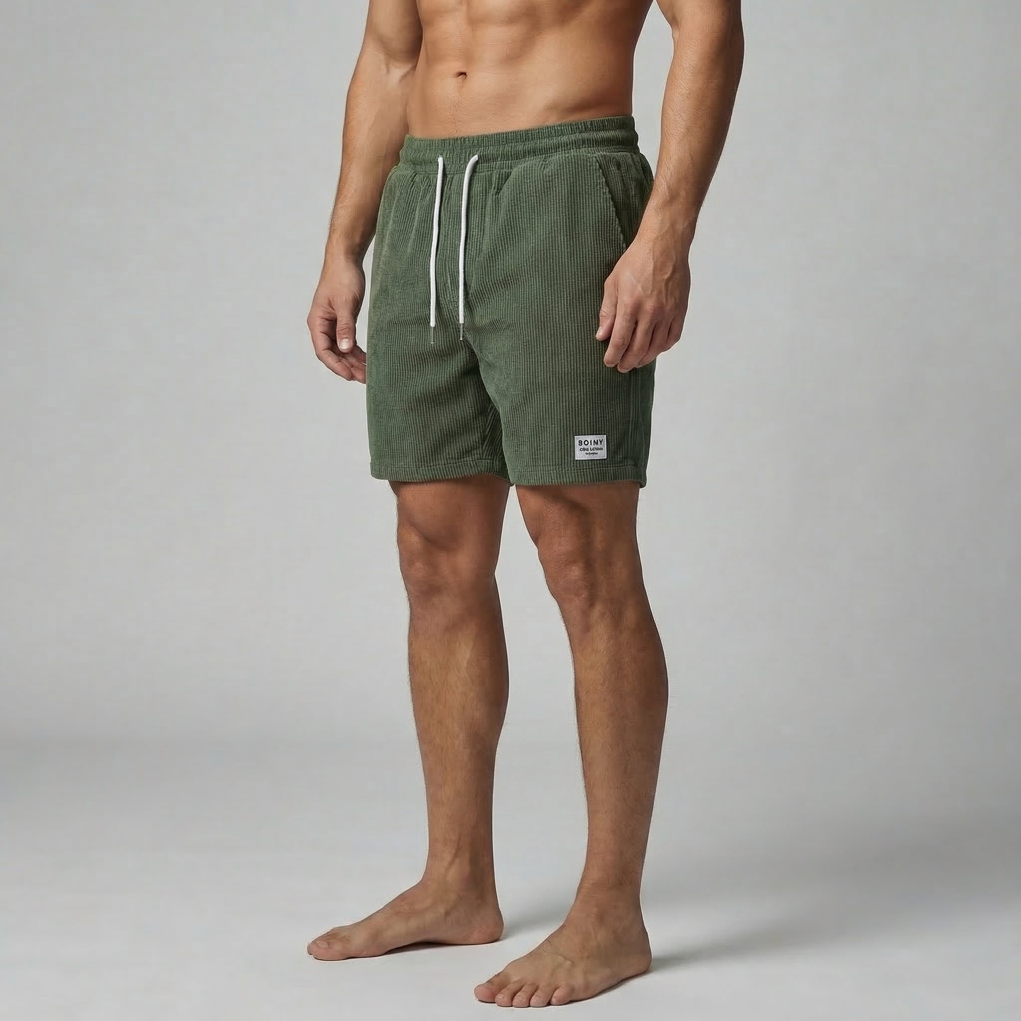 Men's Striped Drawstring Swim Shorts Summer Beach
