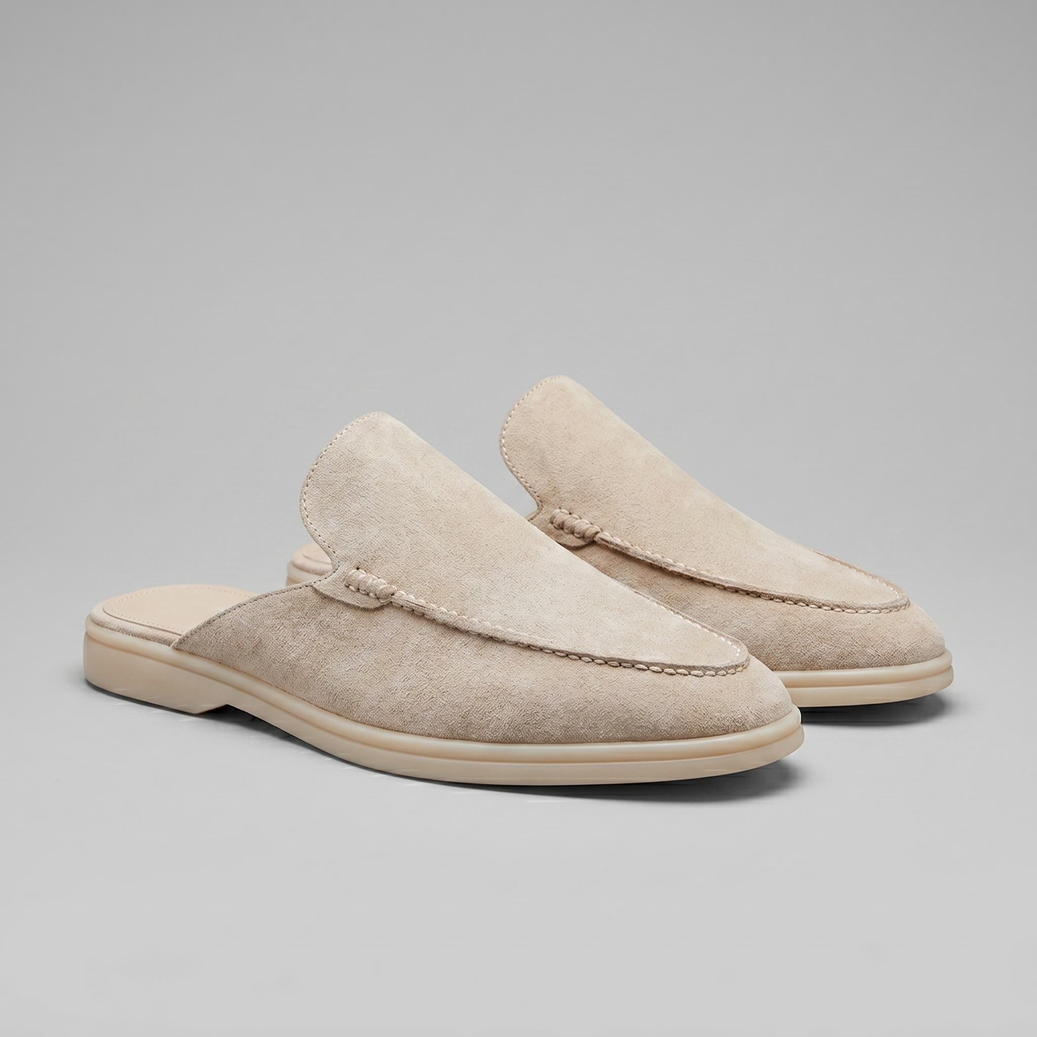 Men's Suede Backless Loafer Mules Slip On Casual Shoes