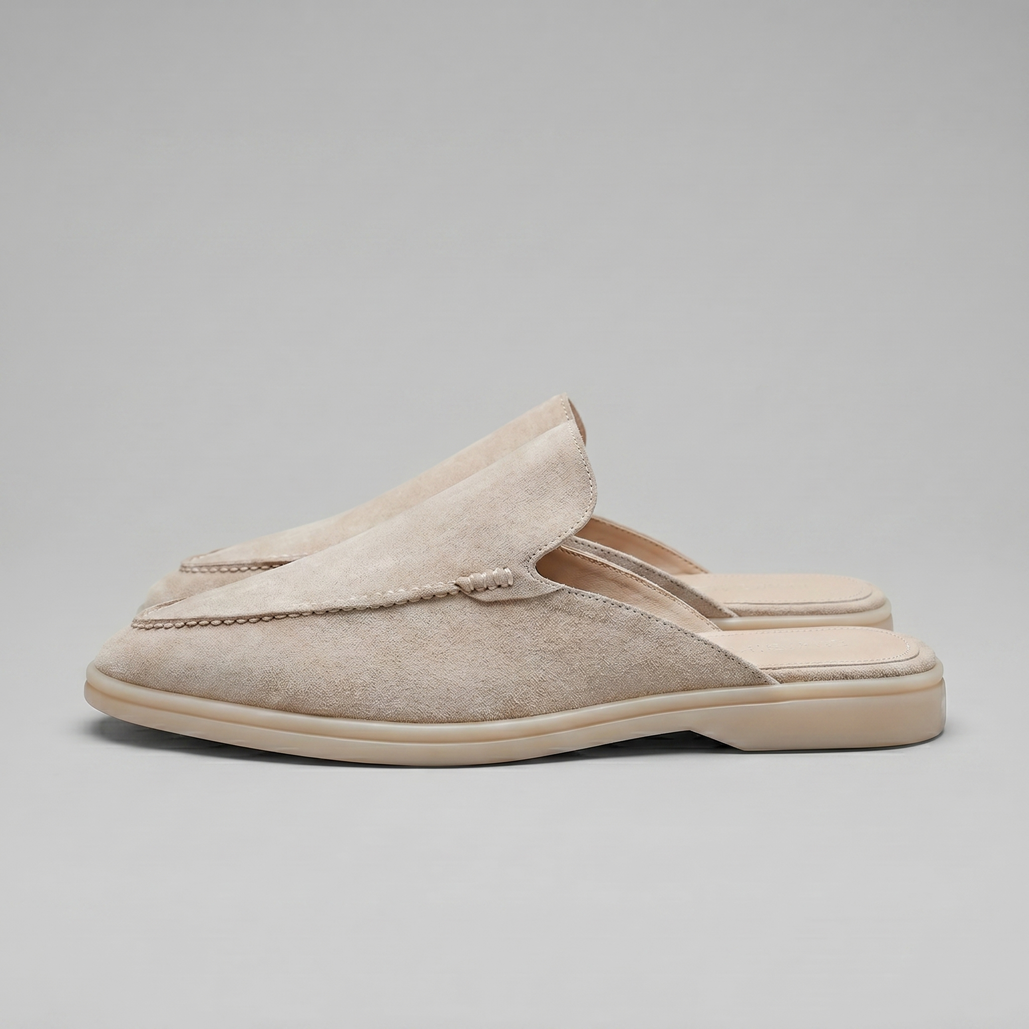 Men's Suede Backless Loafer Mules Slip On Casual Shoes
