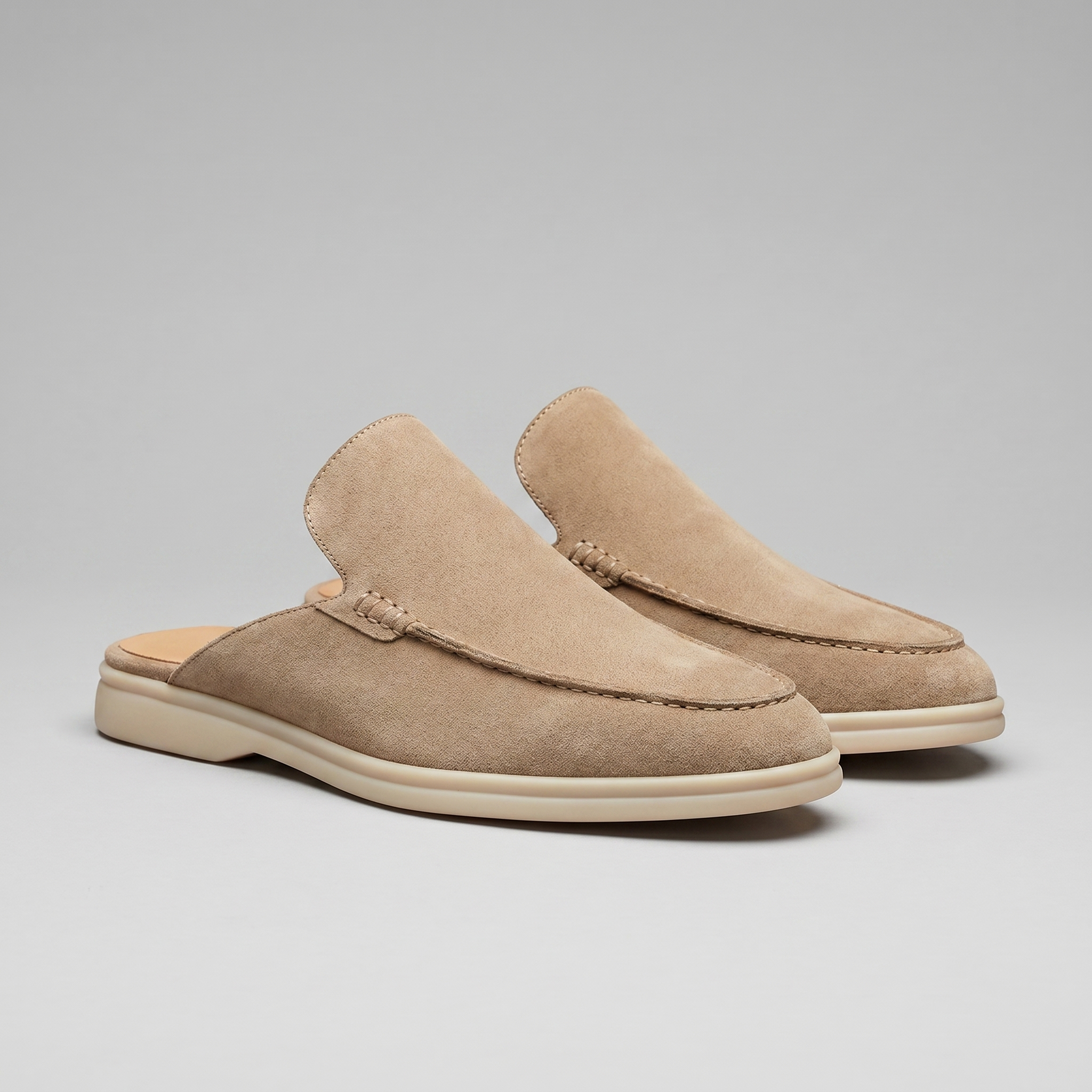 Men's Suede Backless Loafer Mules Slip On Casual Shoes