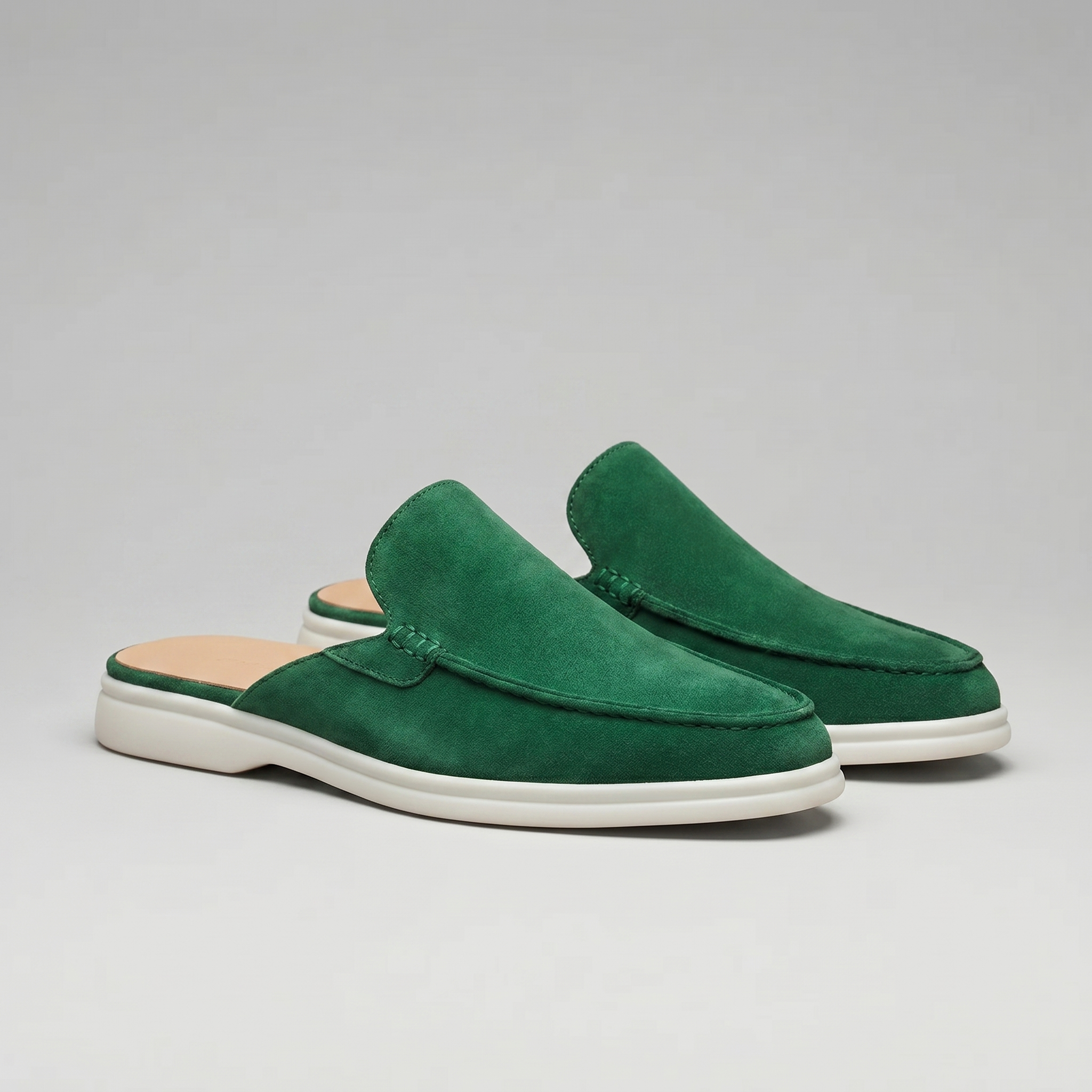 Men's Suede Backless Loafer Mules Slip On Casual Shoes