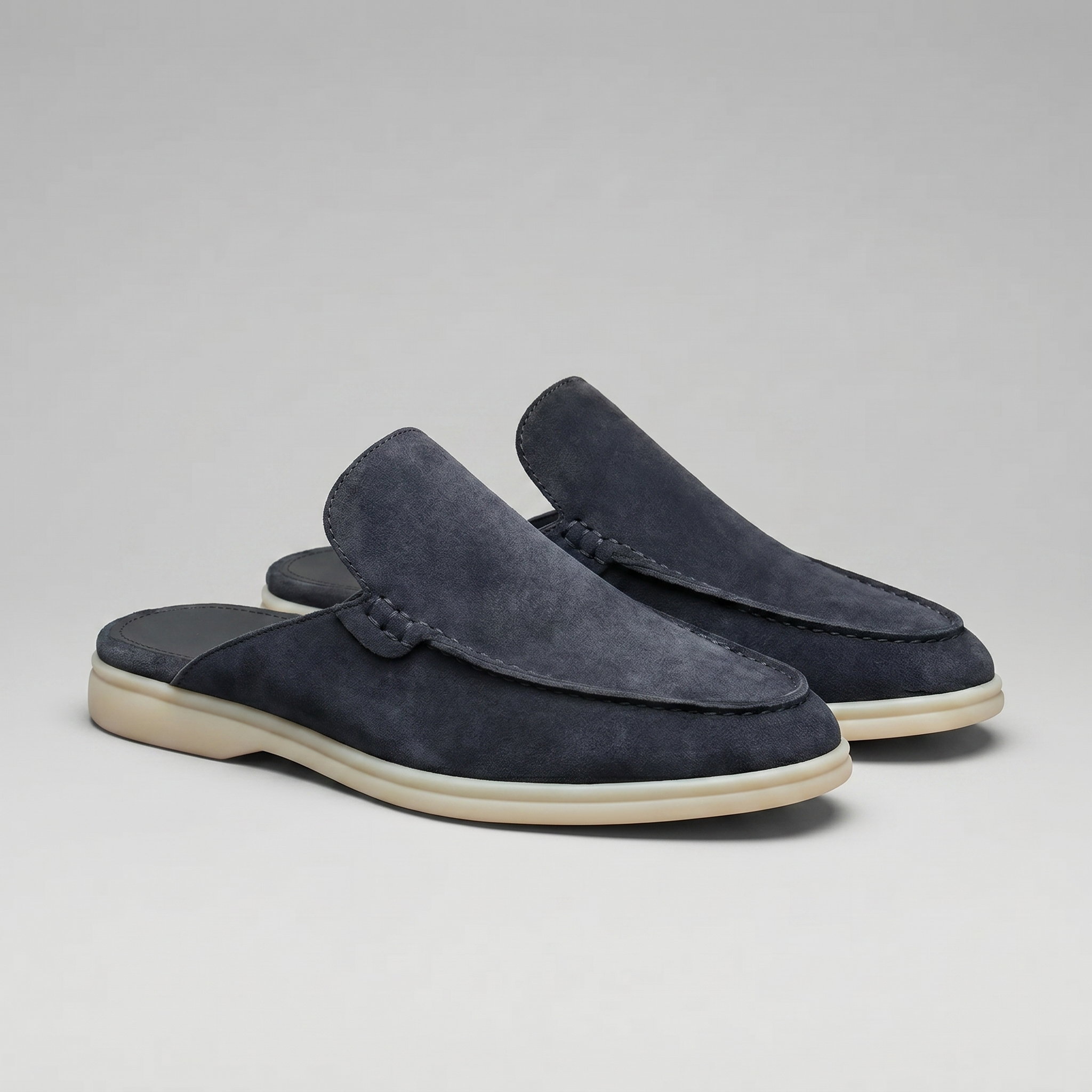 Men's Suede Backless Loafer Mules Slip On Casual Shoes