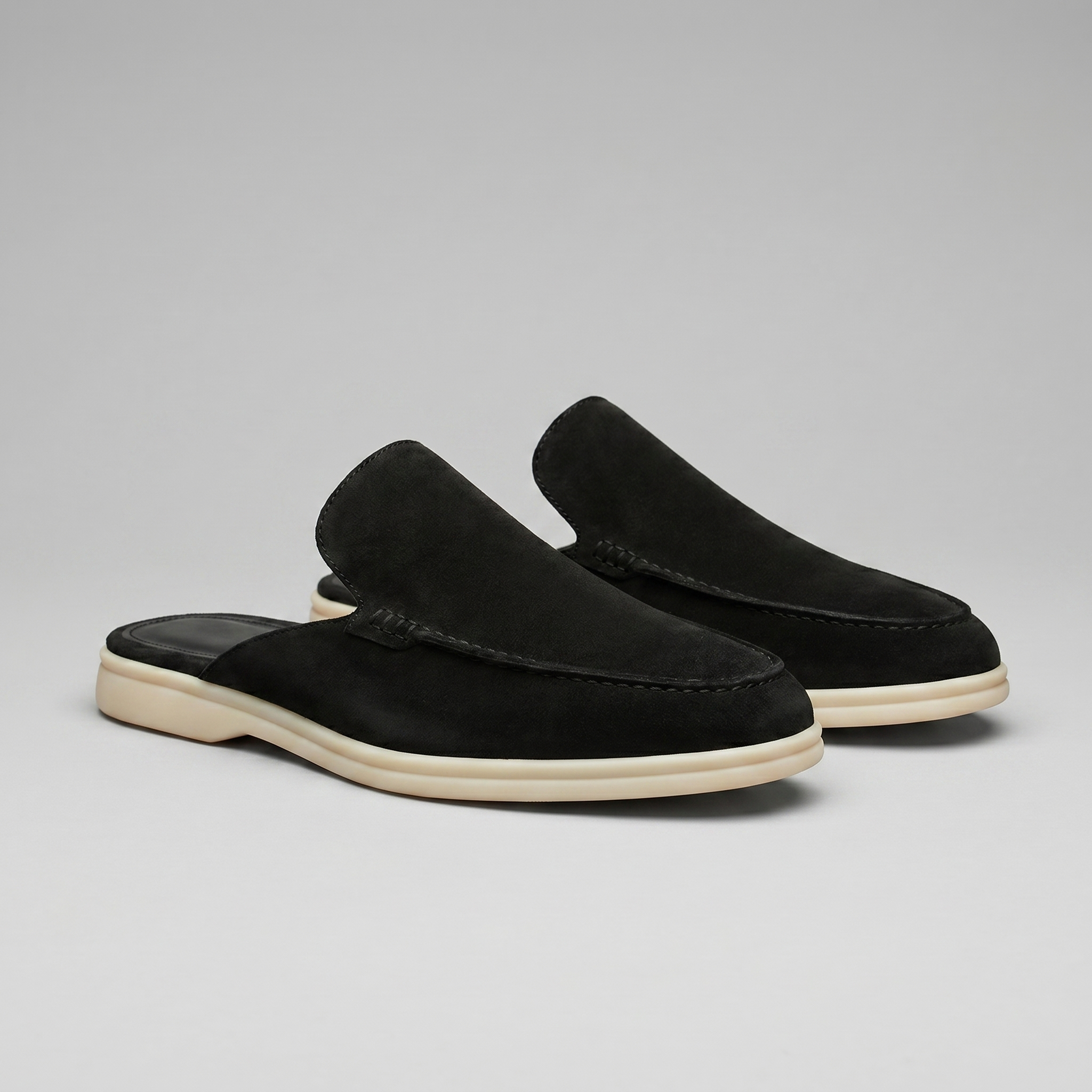Men's Suede Backless Loafer Mules Slip On Casual Shoes