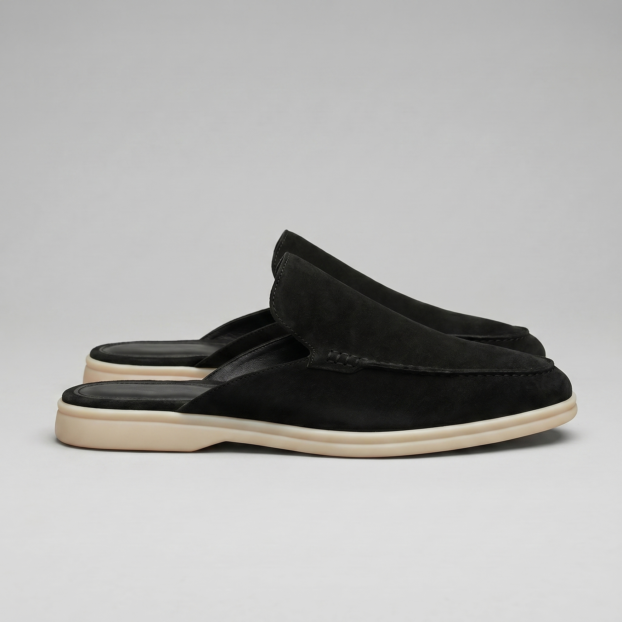Men's Suede Backless Loafer Mules Slip On Casual Shoes