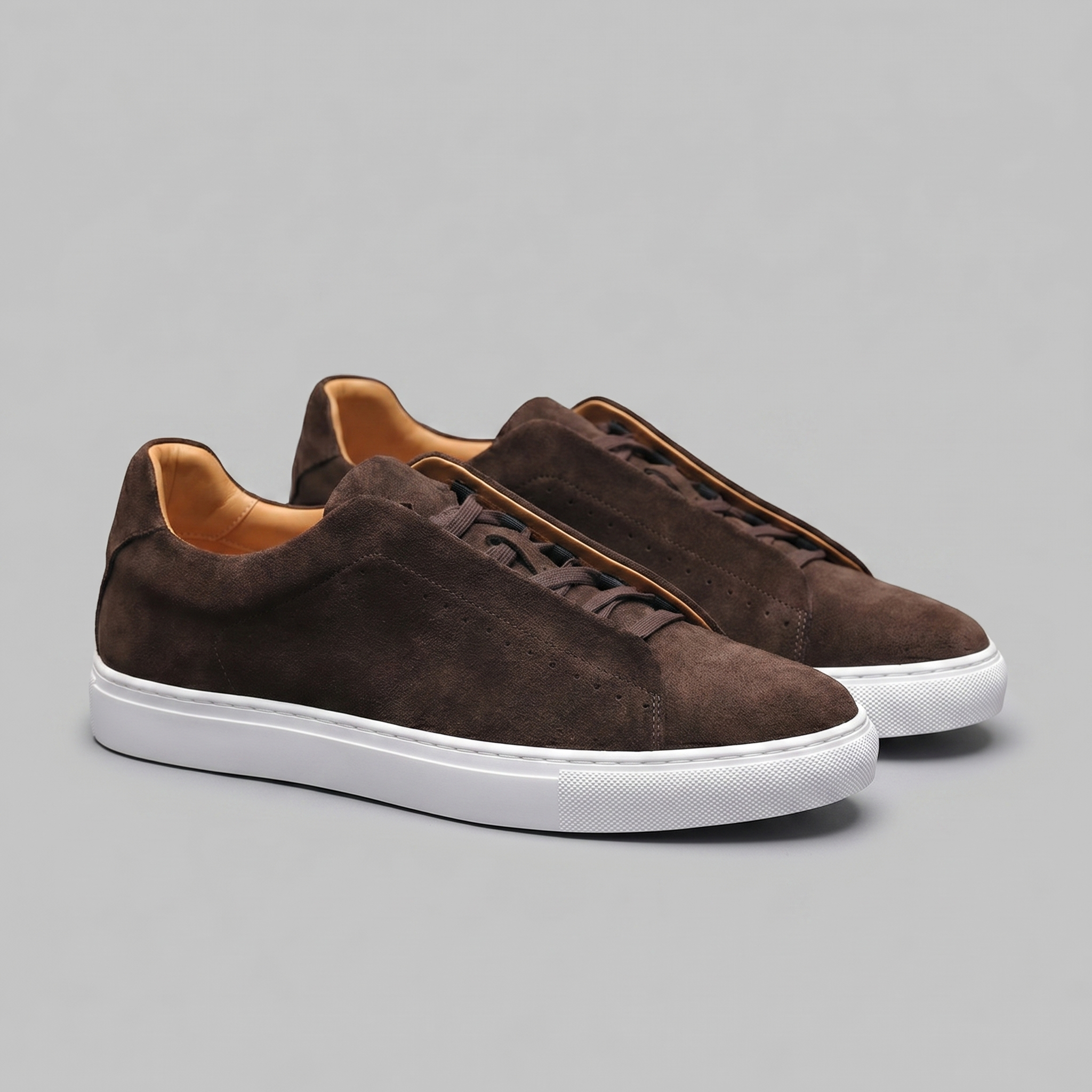 Men's Suede Low Top Trainers Lace Up Smart Casual Shoes
