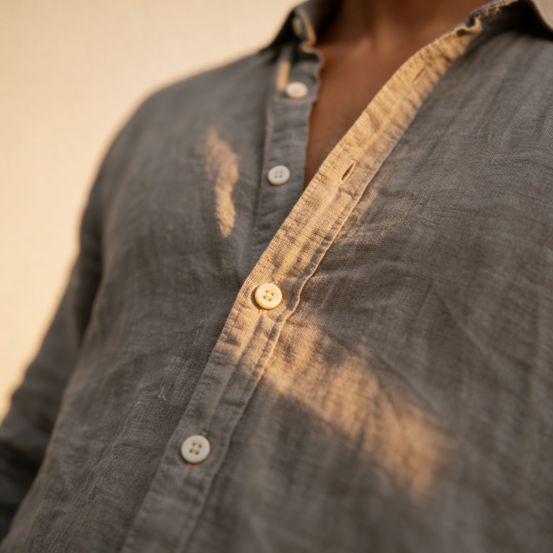 Men's Linen Long Sleeve Shirt Summer Holiday