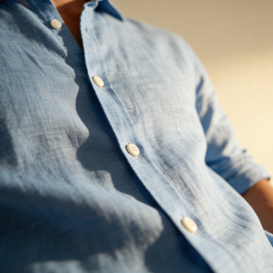 Men's Linen Long Sleeve Shirt Summer Holiday