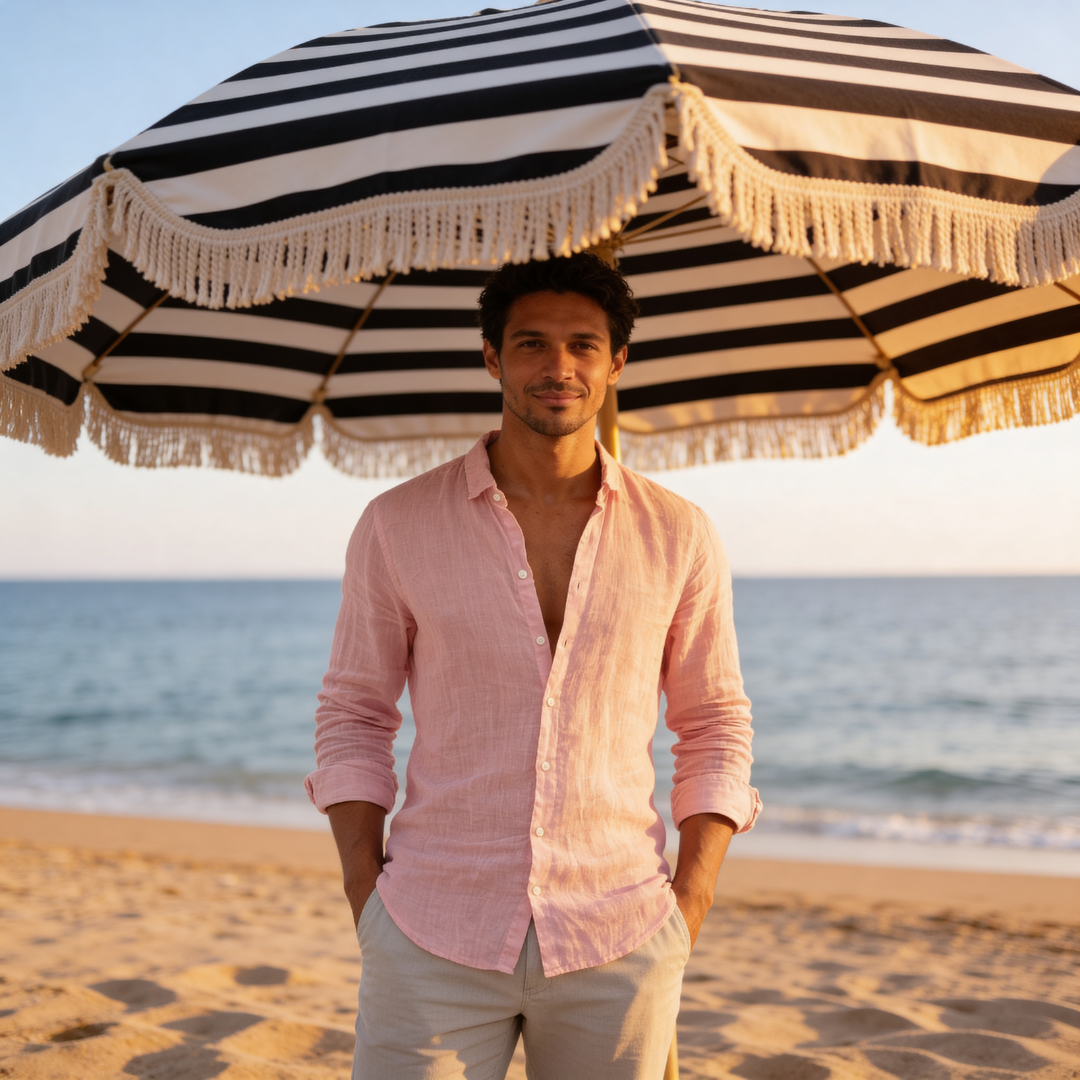 Men's Linen Long Sleeve Shirt Summer Holiday