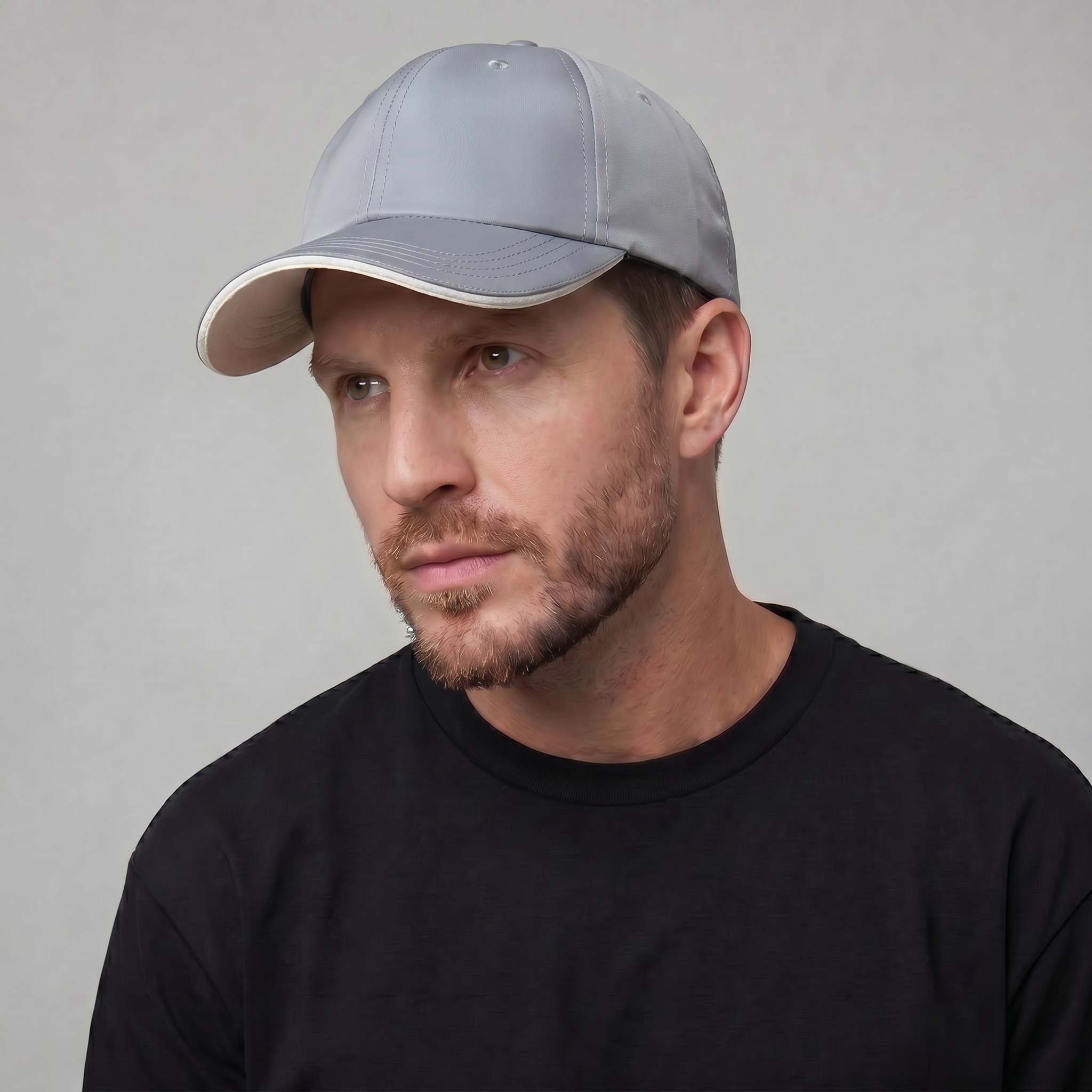 Men's Two Tone Baseball Cap Contrast Trim Adjustable
