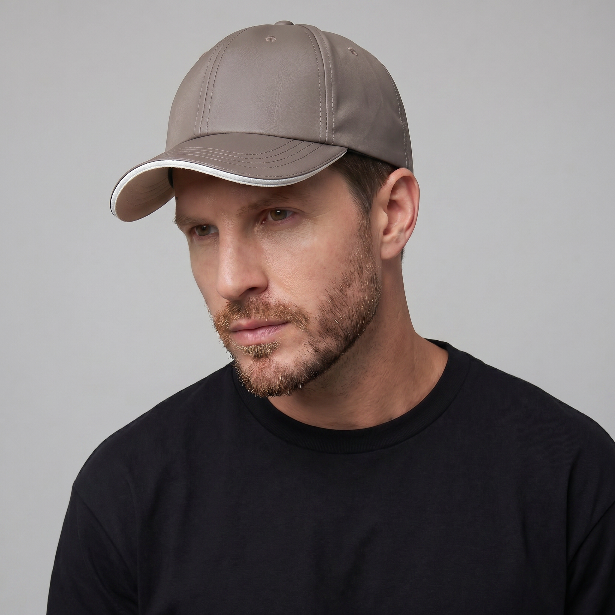 Men's Two Tone Baseball Cap Contrast Trim Adjustable