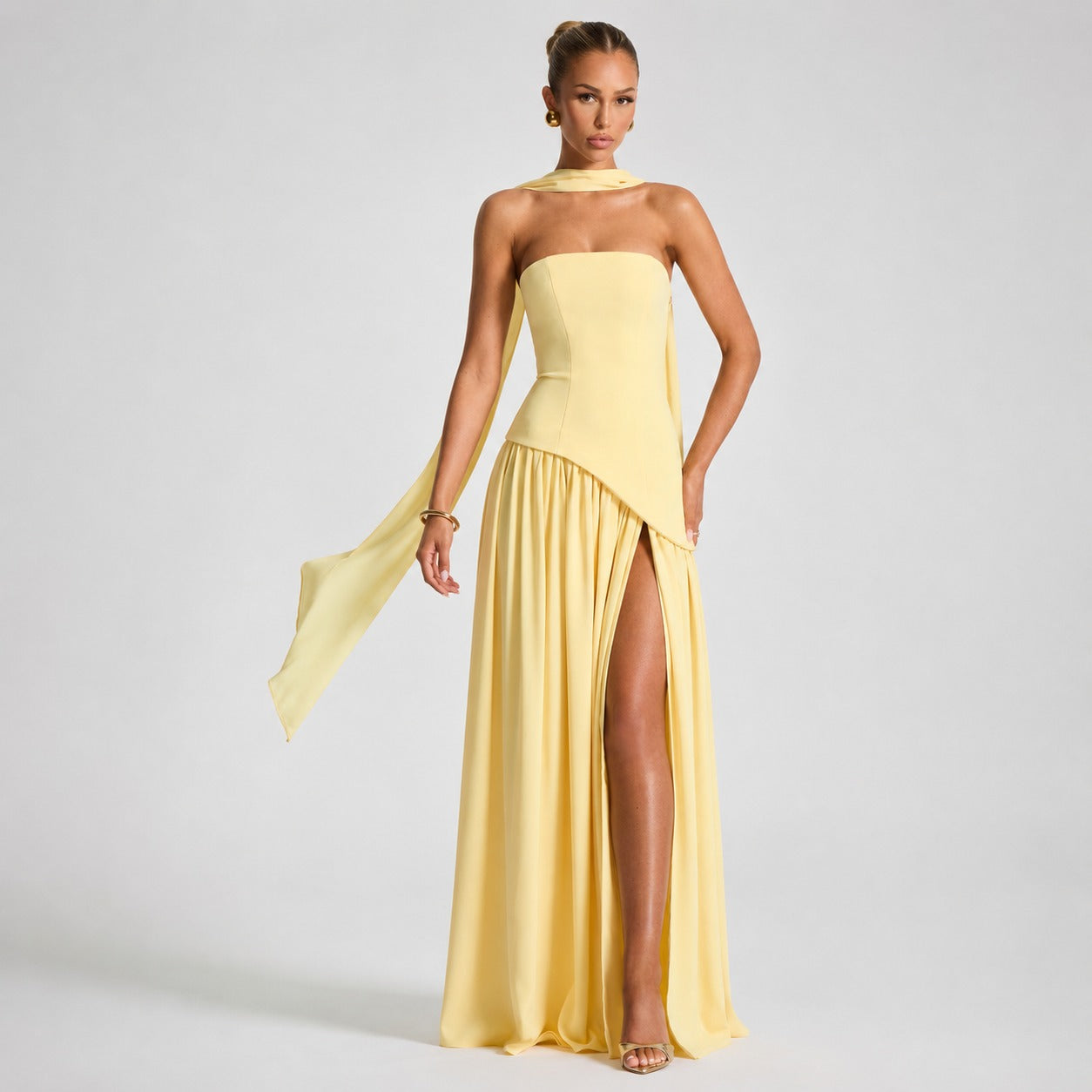 Women’s Velour High Slit Maxi Dress