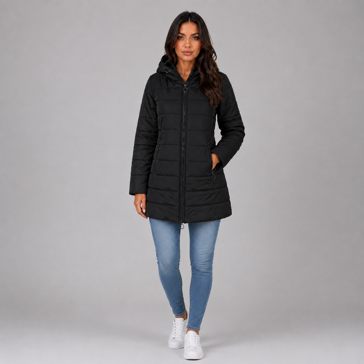 Women’s Longline Quilted Puffer Coat