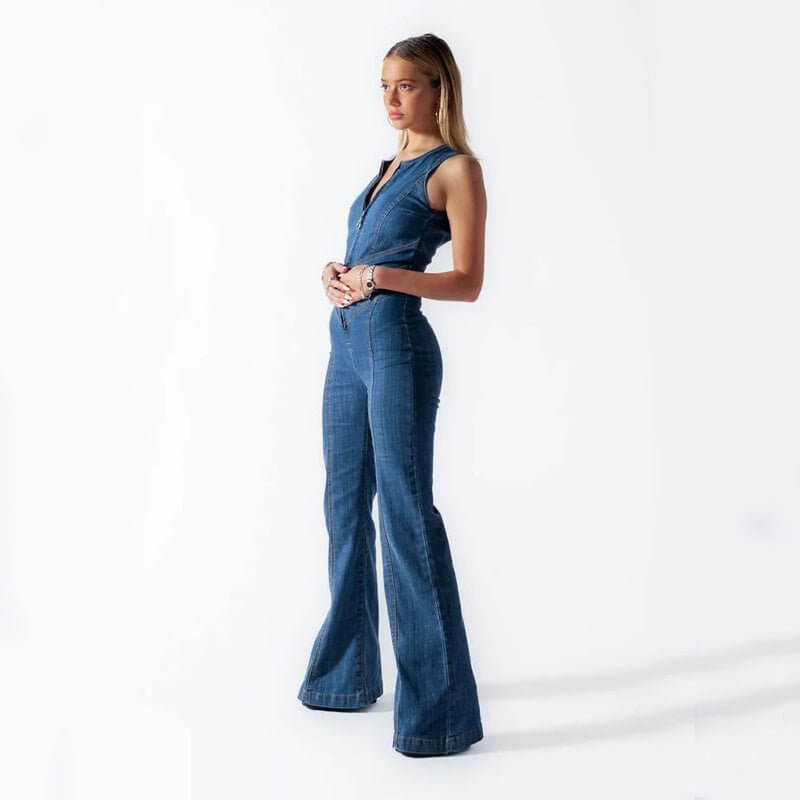 Amira - Trendy Denim Jumpsuit - Lena Muse