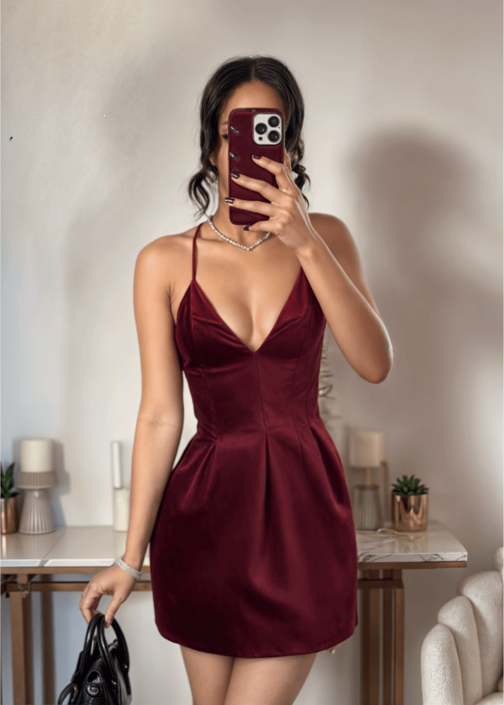 Gloria - Velvet Mini Dress - Lena Muse