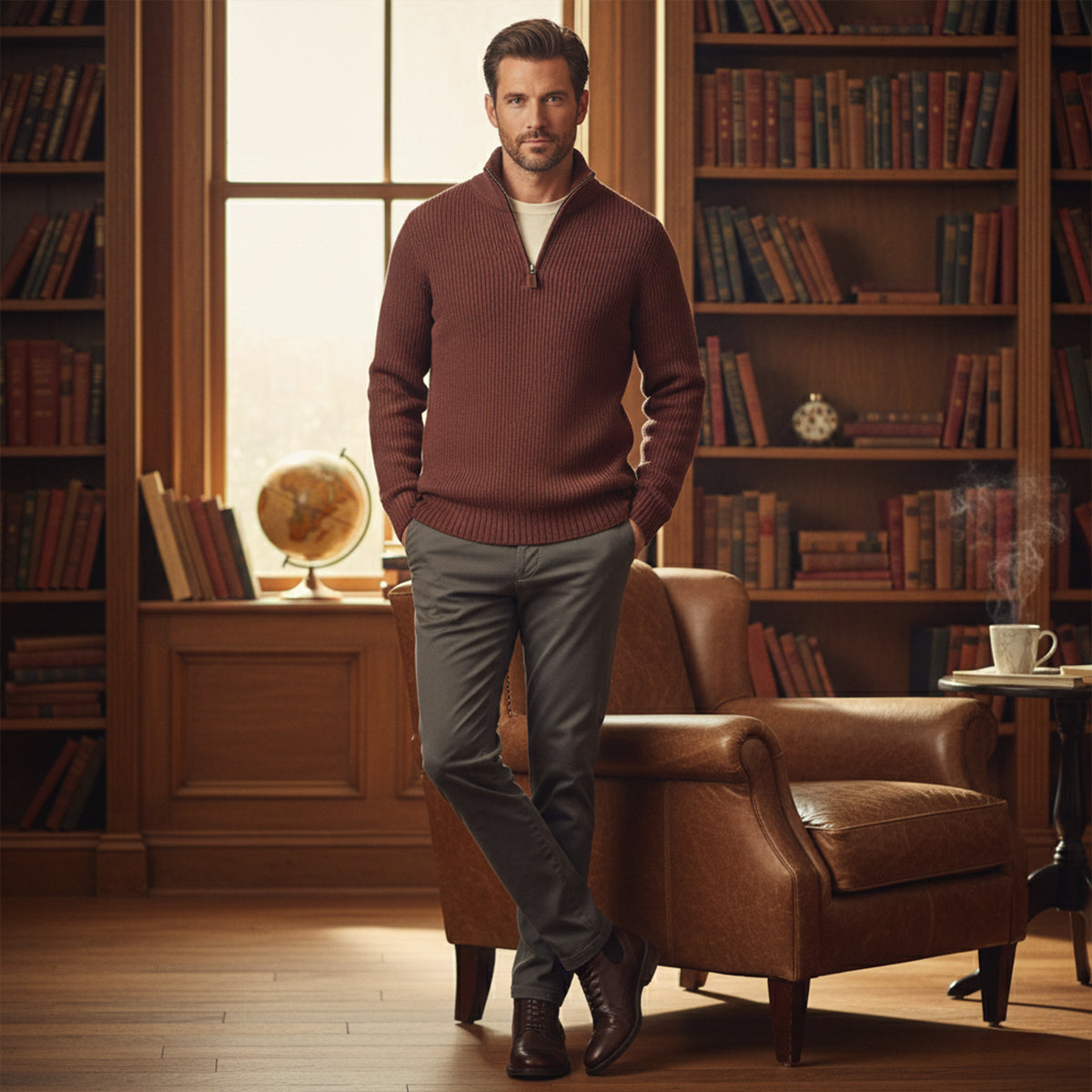 Vicenza Men’s Soft Knit Half-Zip Sweater