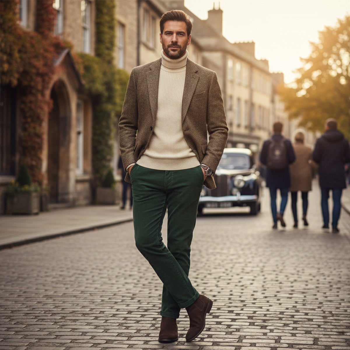 Men’s Classic Herringbone Tweed Blazer