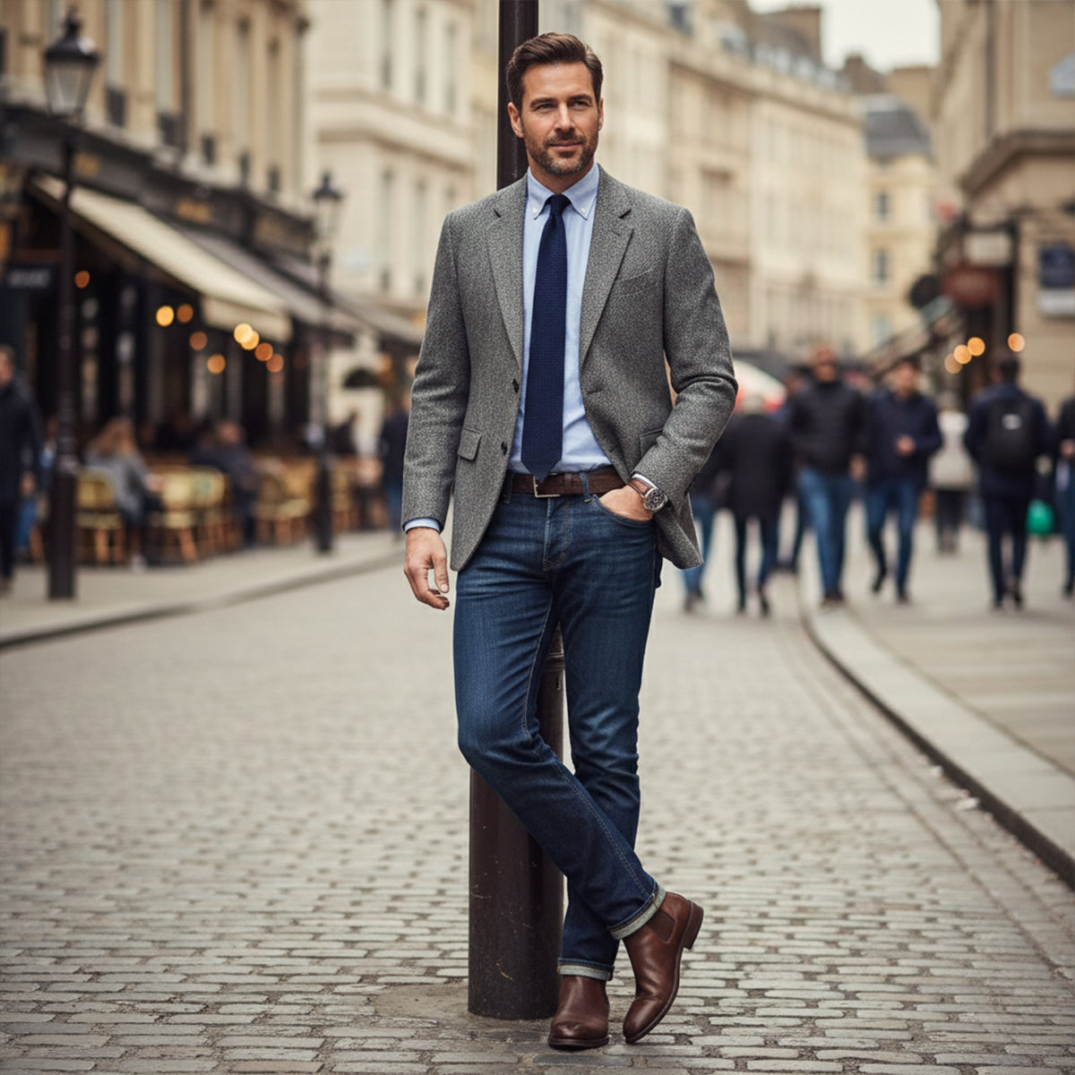 Men’s Classic Herringbone Tweed Blazer