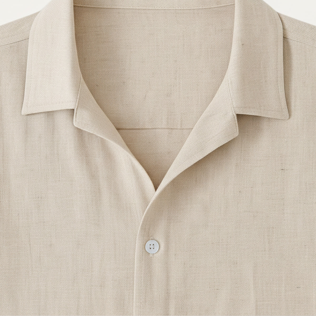 Men's Linen Short Sleeve Shirt Drawstring Trousers Set Summer