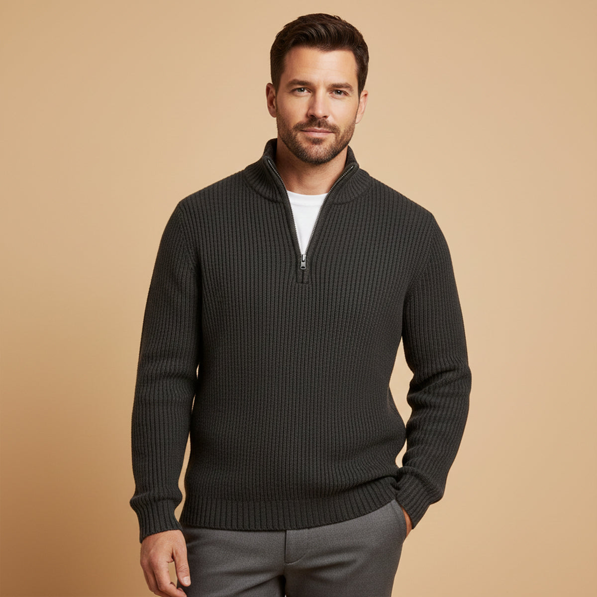 Vicenza Men’s Soft Knit Half-Zip Sweater