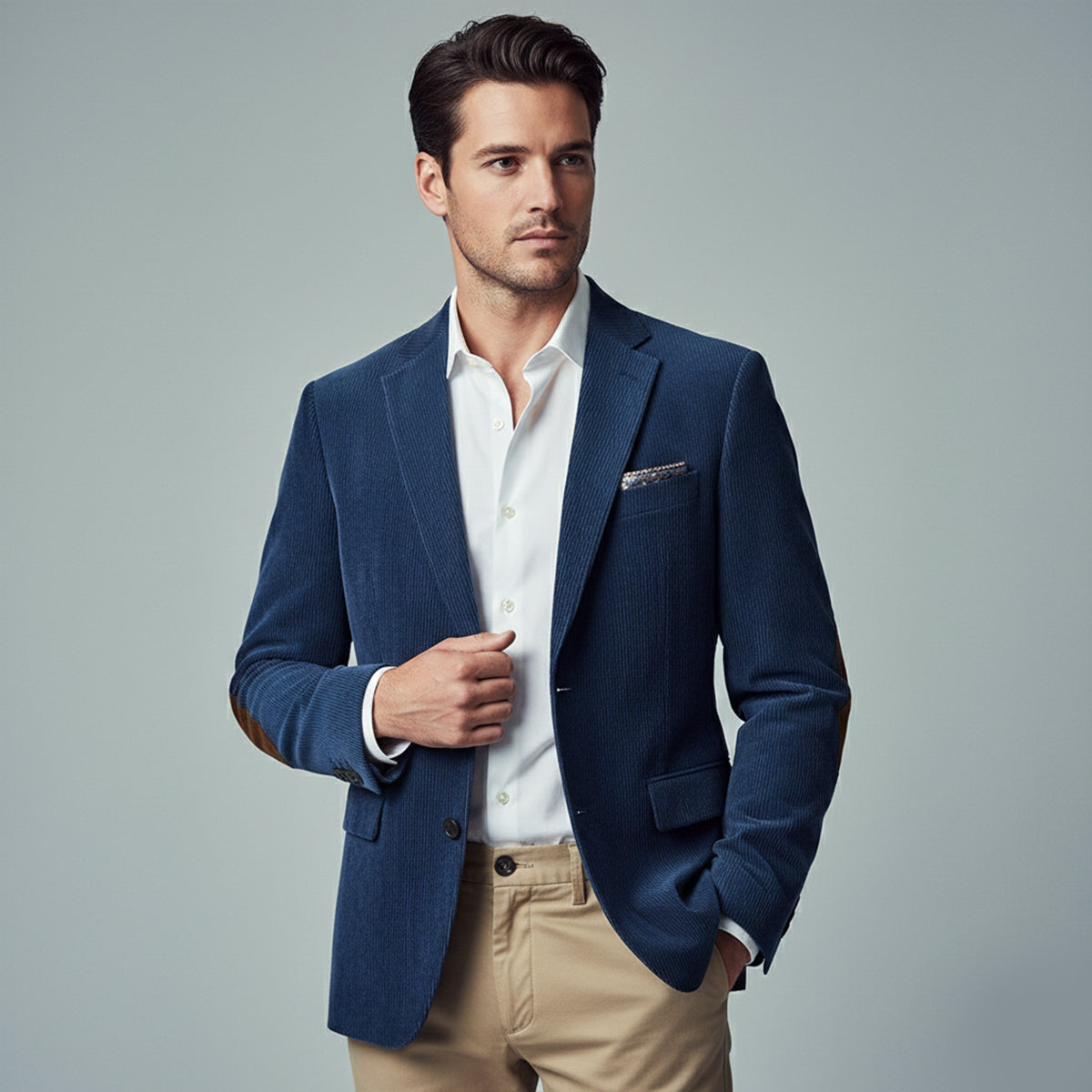 Men's Vintage Corduroy Blazer With Elbow Patches