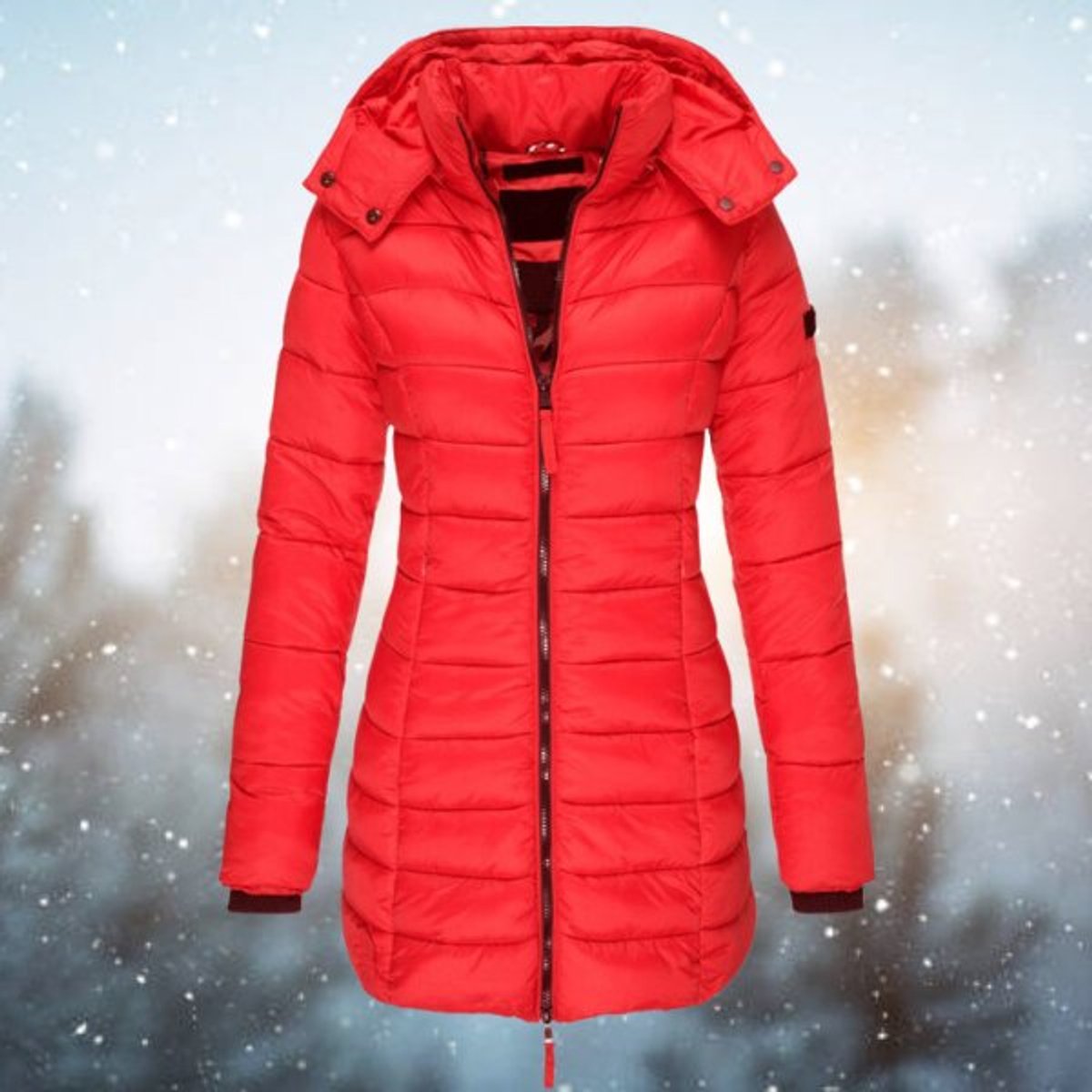 Women's Longline Hooded Quilted Jacket — product image