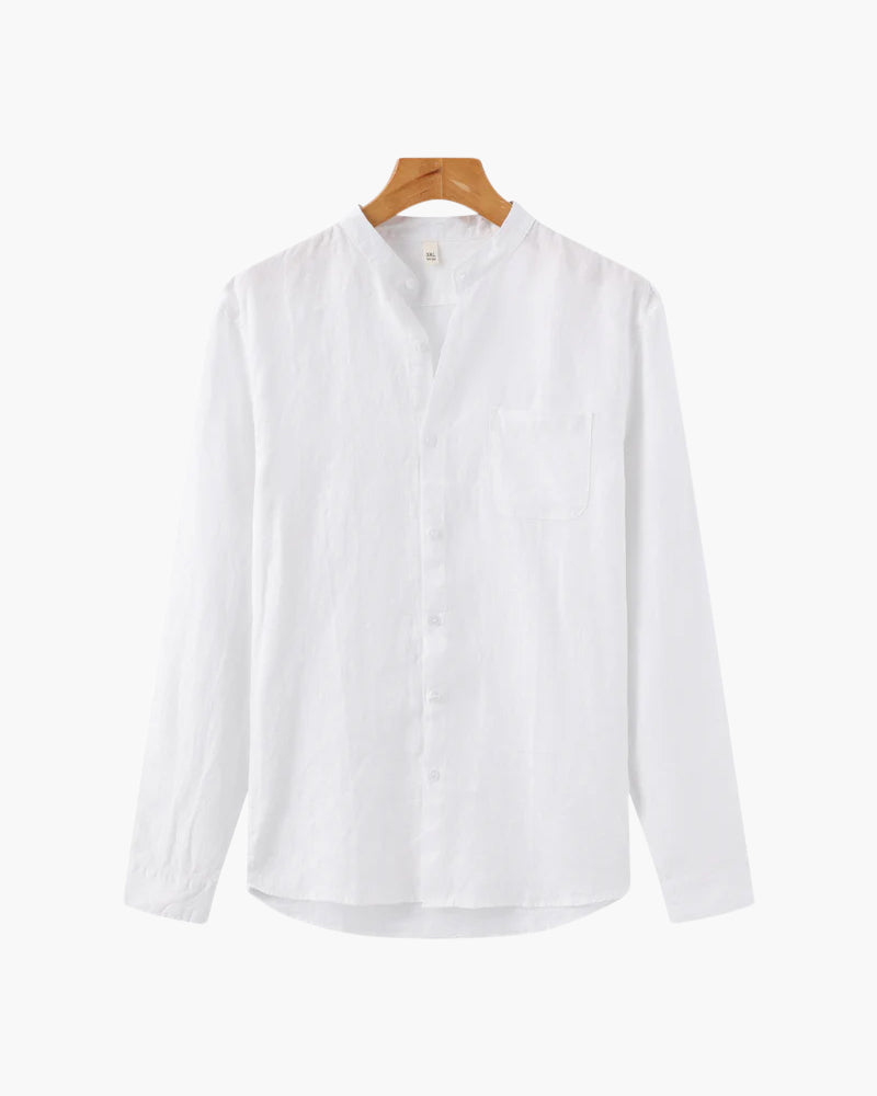 The Bellagio Men's Long Sleeve Linen Look Shirt