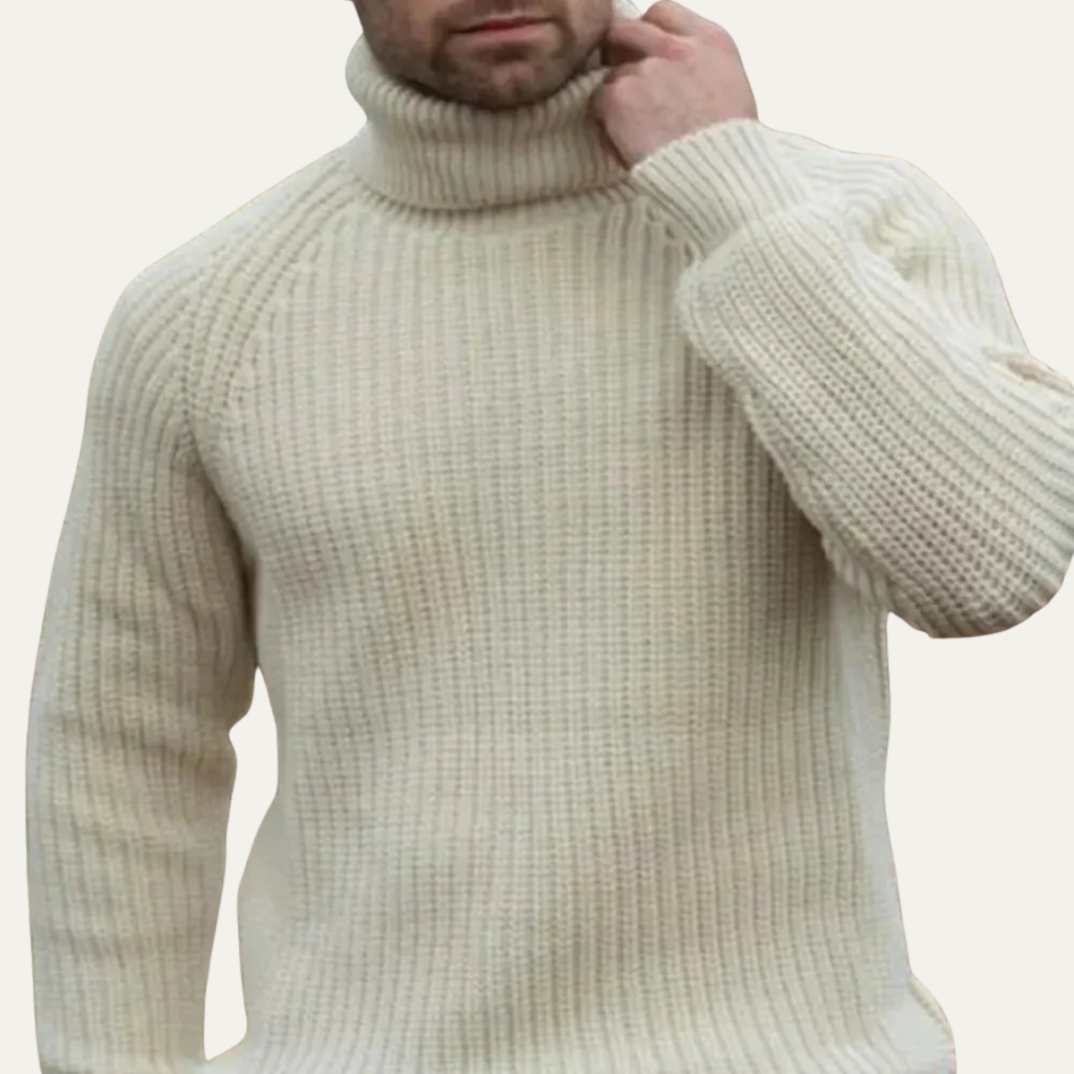 Dundee Men’s Chunky Knit Wool Turtleneck Sweater