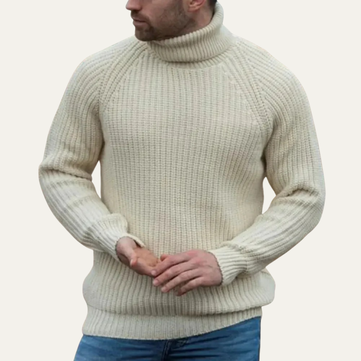 Dundee Men’s Chunky Knit Wool Turtleneck Sweater