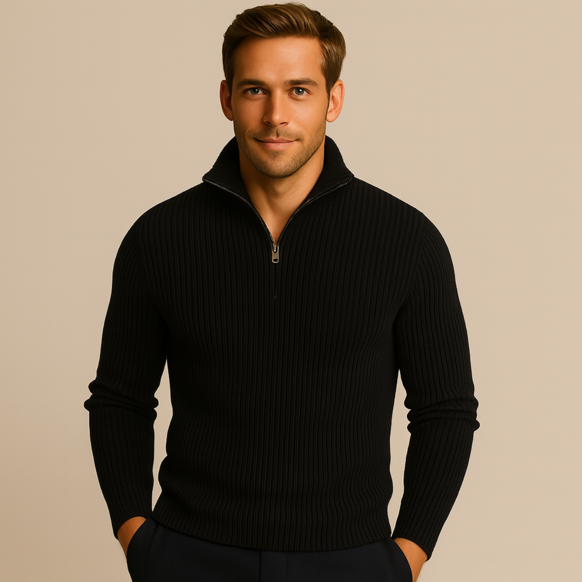 Maverick Quarter-Zip Knit Sweater