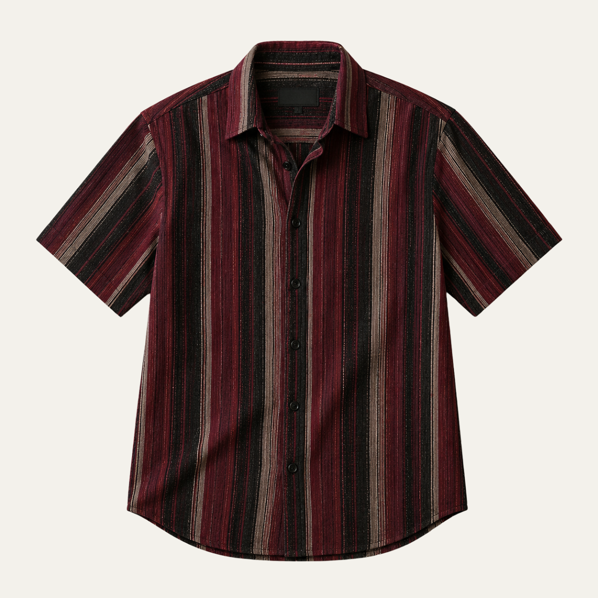 Men's Vertical Striped Short Sleeve Button-Down Summer Shirt