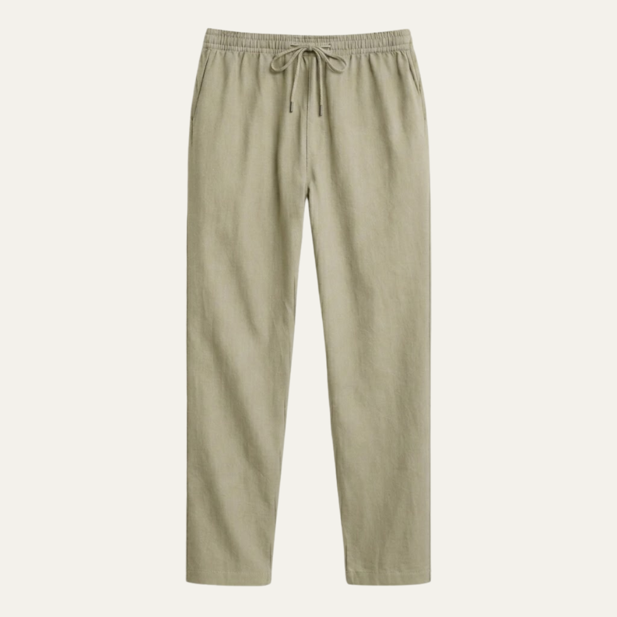 Men's Drawstring Elastic Waist Straight Leg Casual Trousers