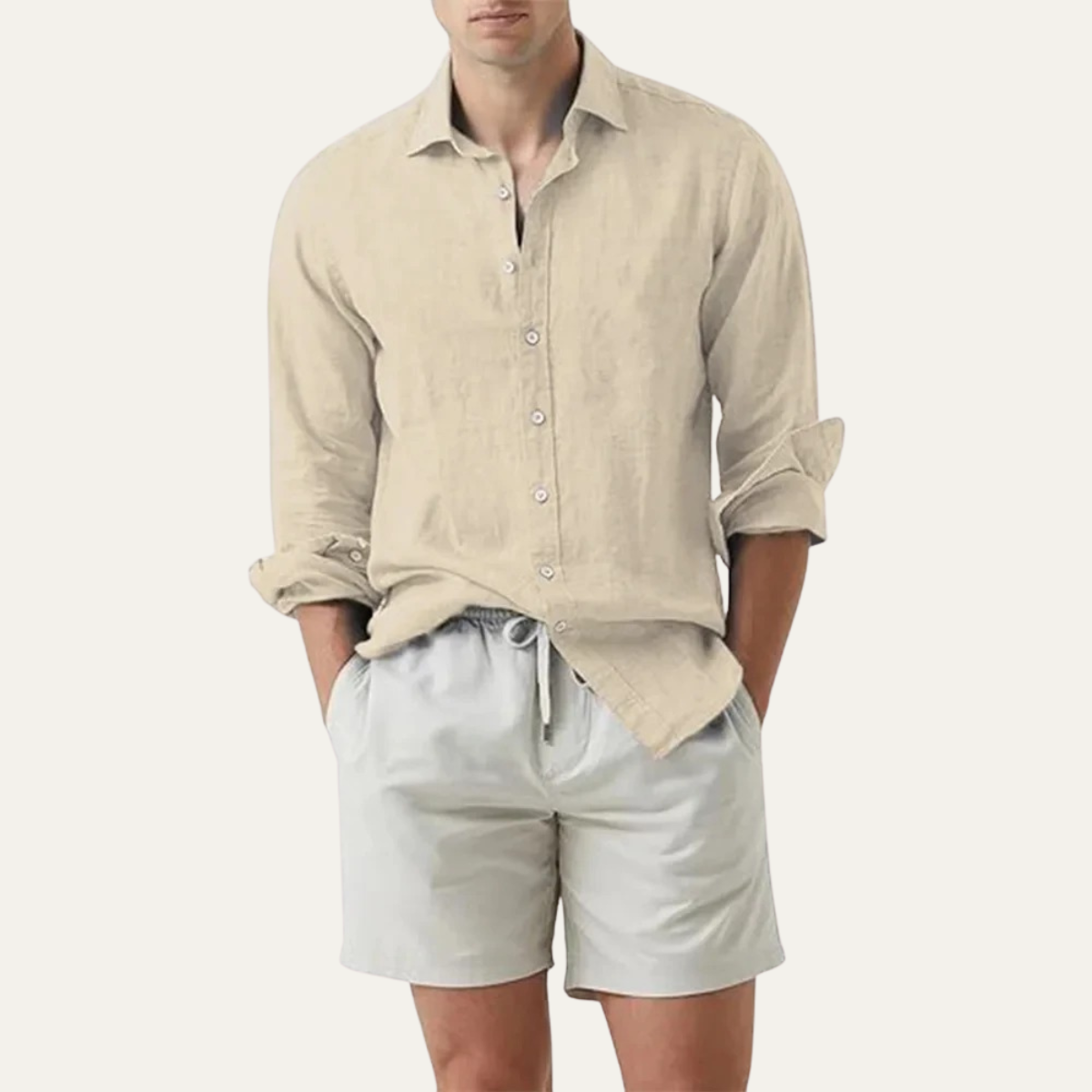 Men's Casual Long Sleeve Button Down Shirt Summer