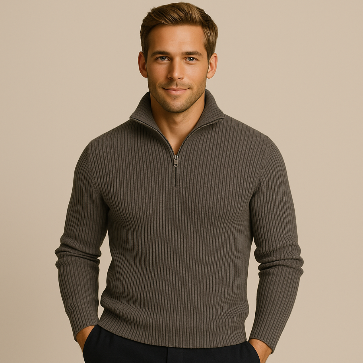 Maverick Quarter-Zip Knit Sweater