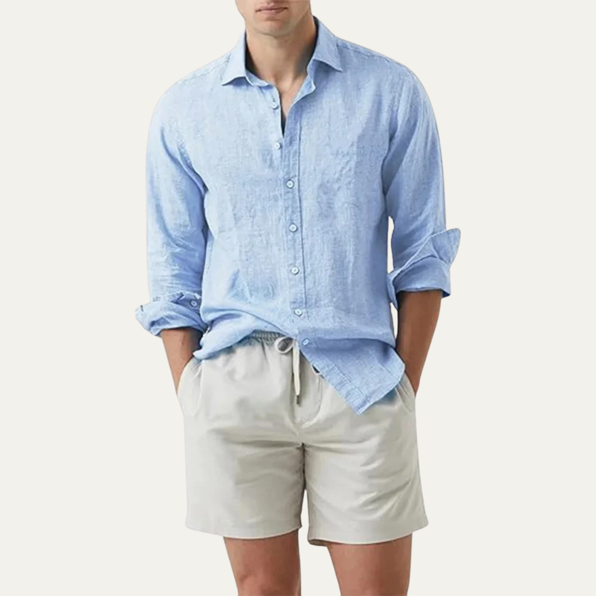 Men's Casual Long Sleeve Button Down Shirt Summer