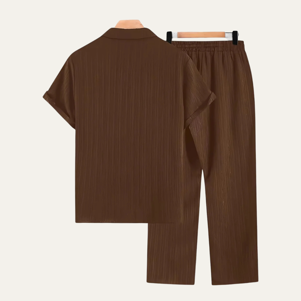 The Amalfi Men's Two Piece Set, Short Sleeve Shirt and Drawstring Trousers