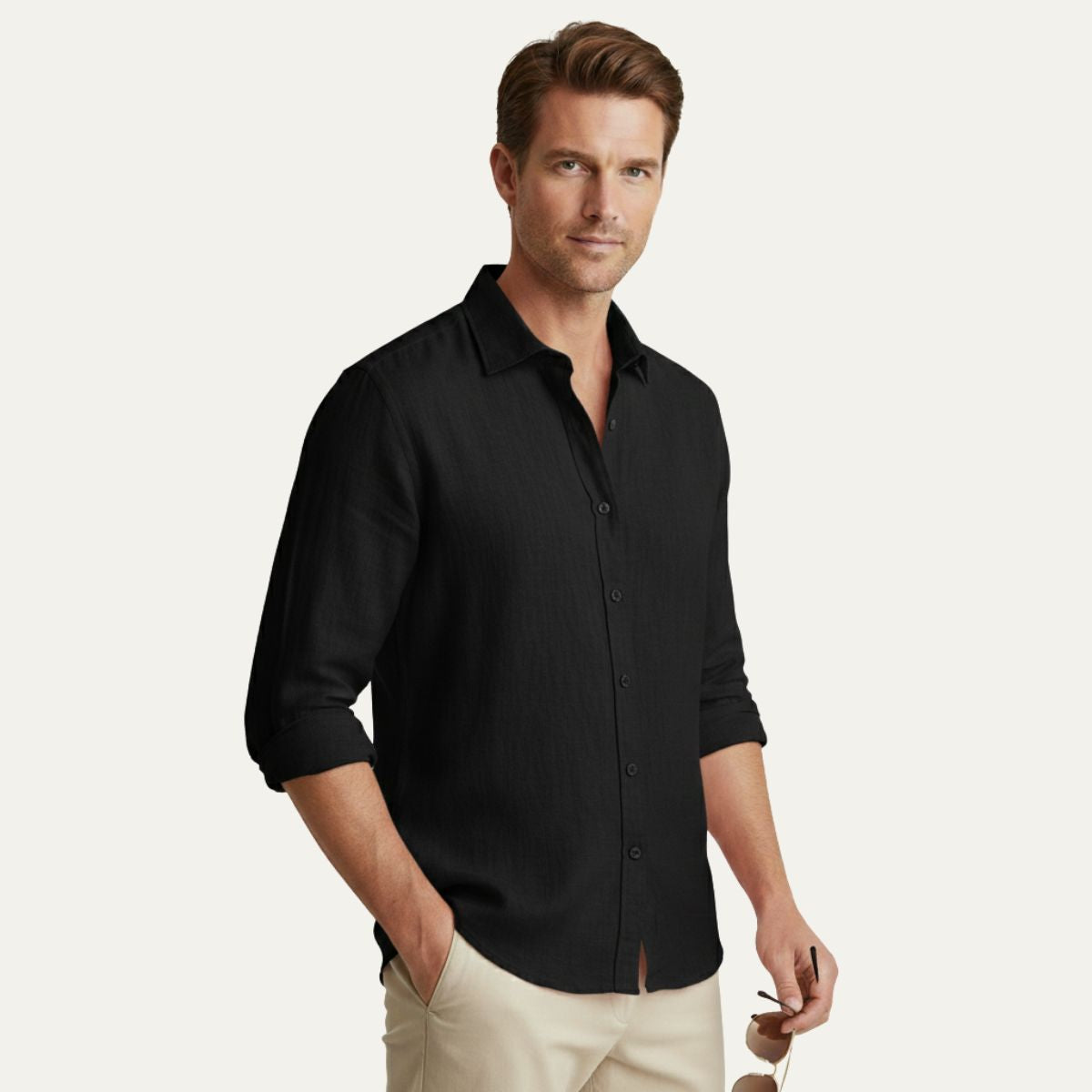 Men’s Zurich Vintage Long Sleeve Linen Shirt