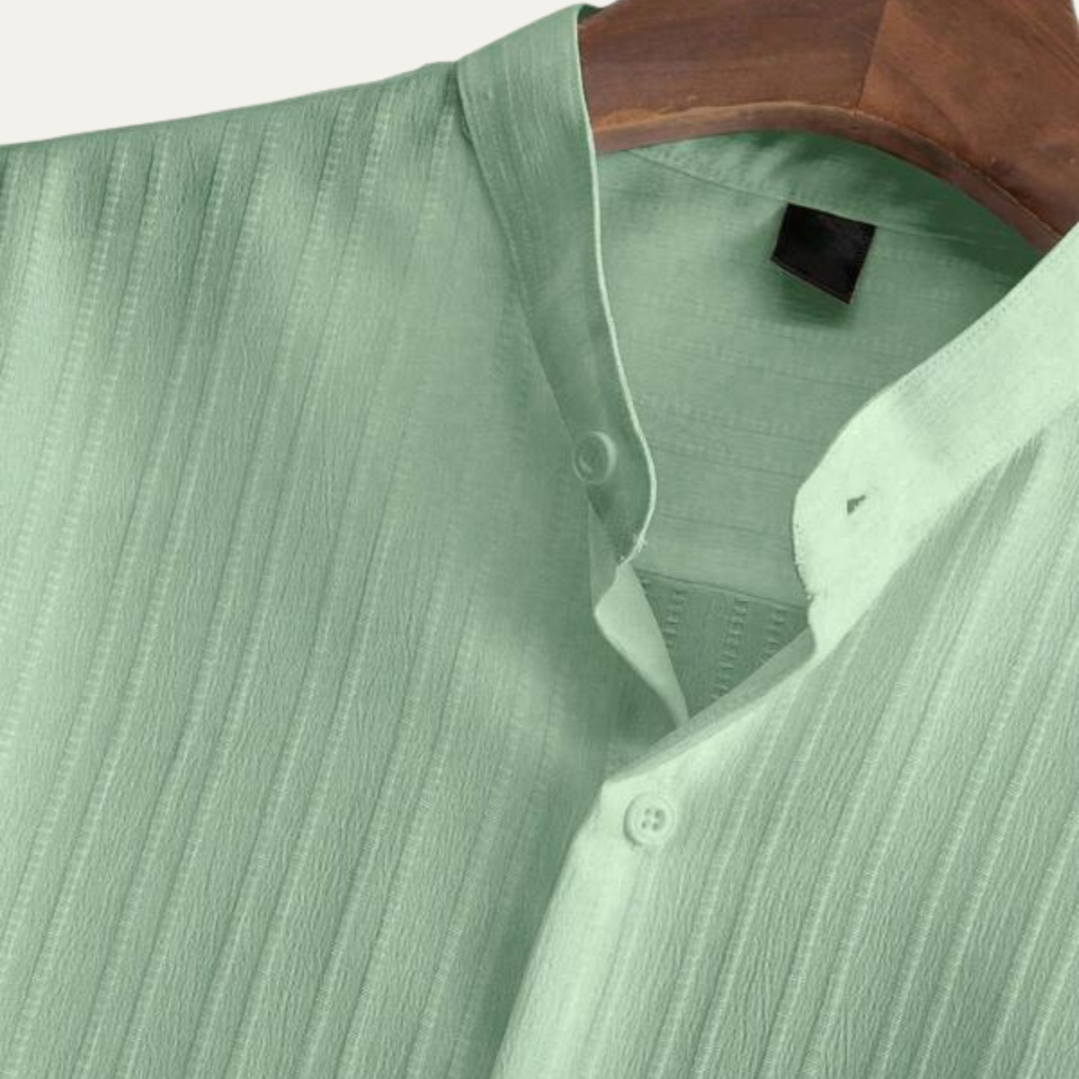 Men's Textured Stand Collar Shirt Trousers Co-ord Set Summer