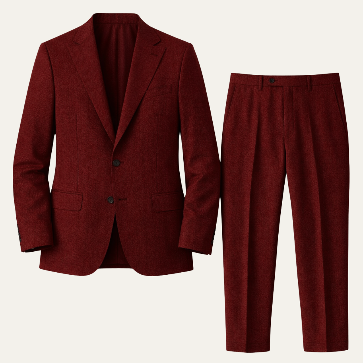 Men's Linen Suit, 2 Piece Notch Lapel Blazer & Trousers, Summer Wedding